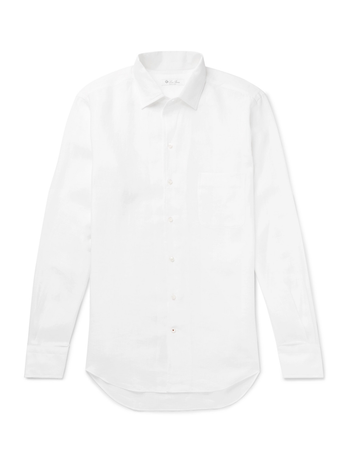 Loro Piana Arizona Linen Polo Shirt In White
