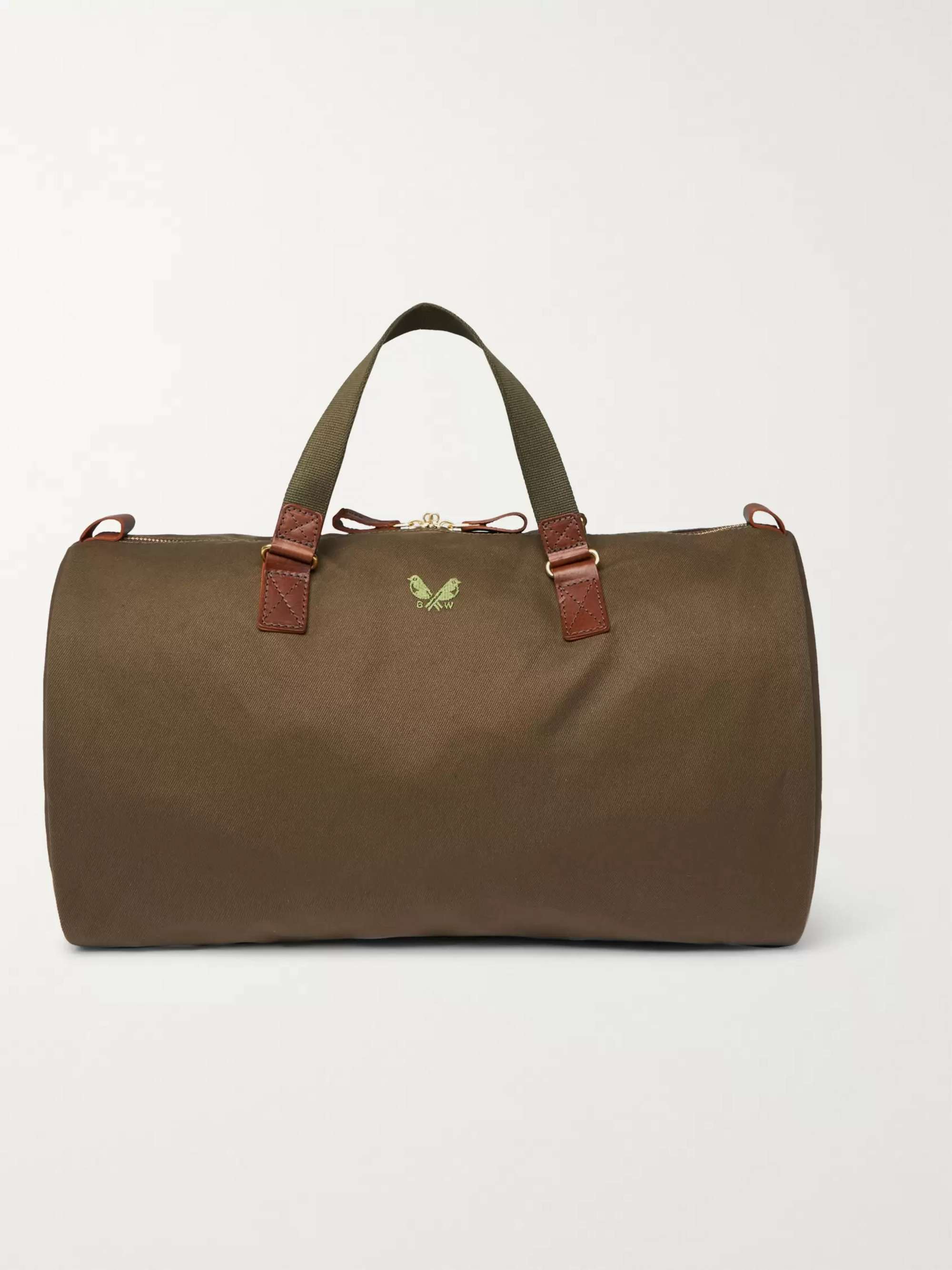 BENNETT WINCH Leather-Trimmed Cotton-Canvas Suit Carrier and Holdall