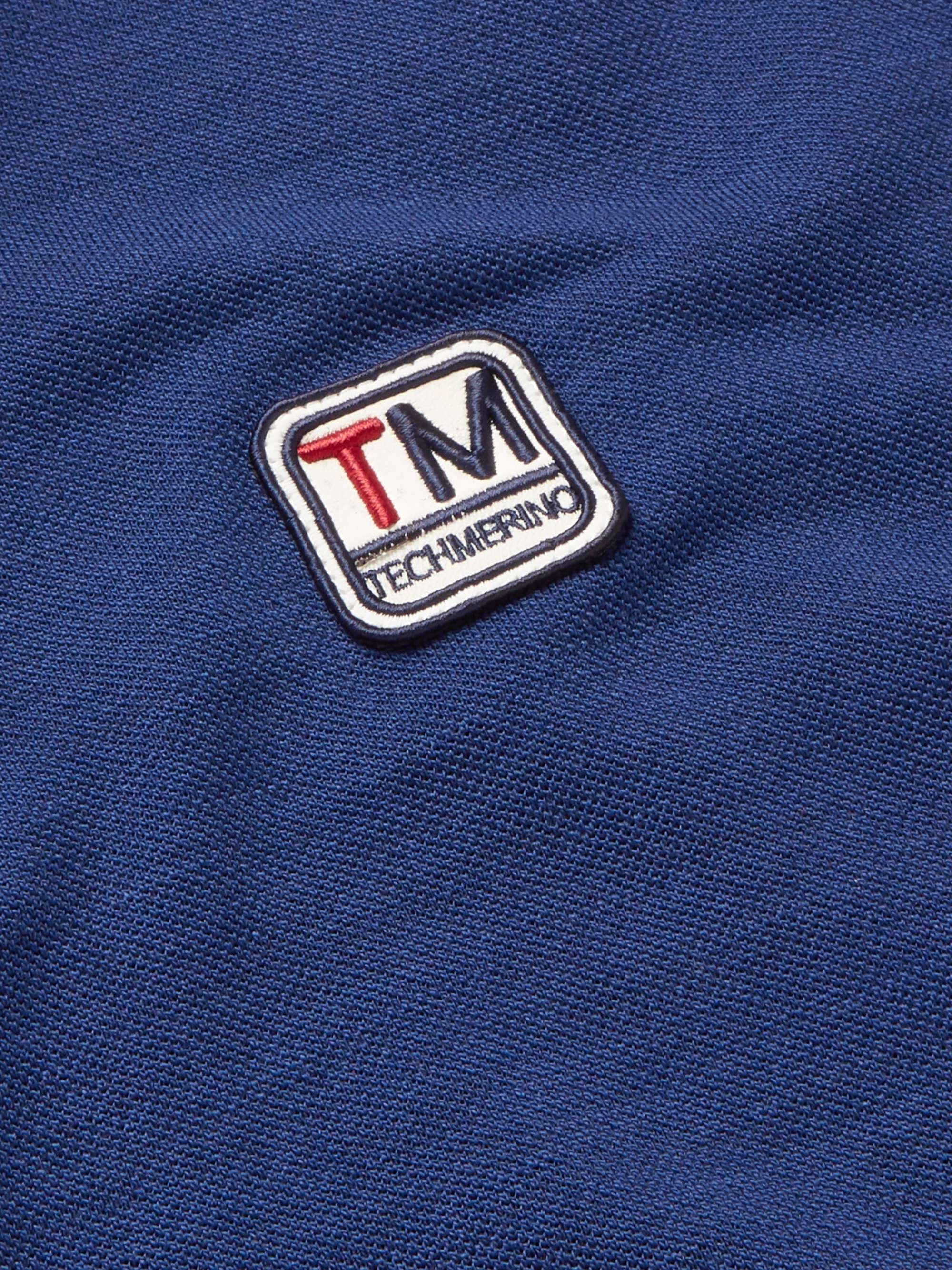 Z ZEGNA Contrast-Tipped Logo-Appliquéd TECHMERINO Wool-Piqué Polo Shirt