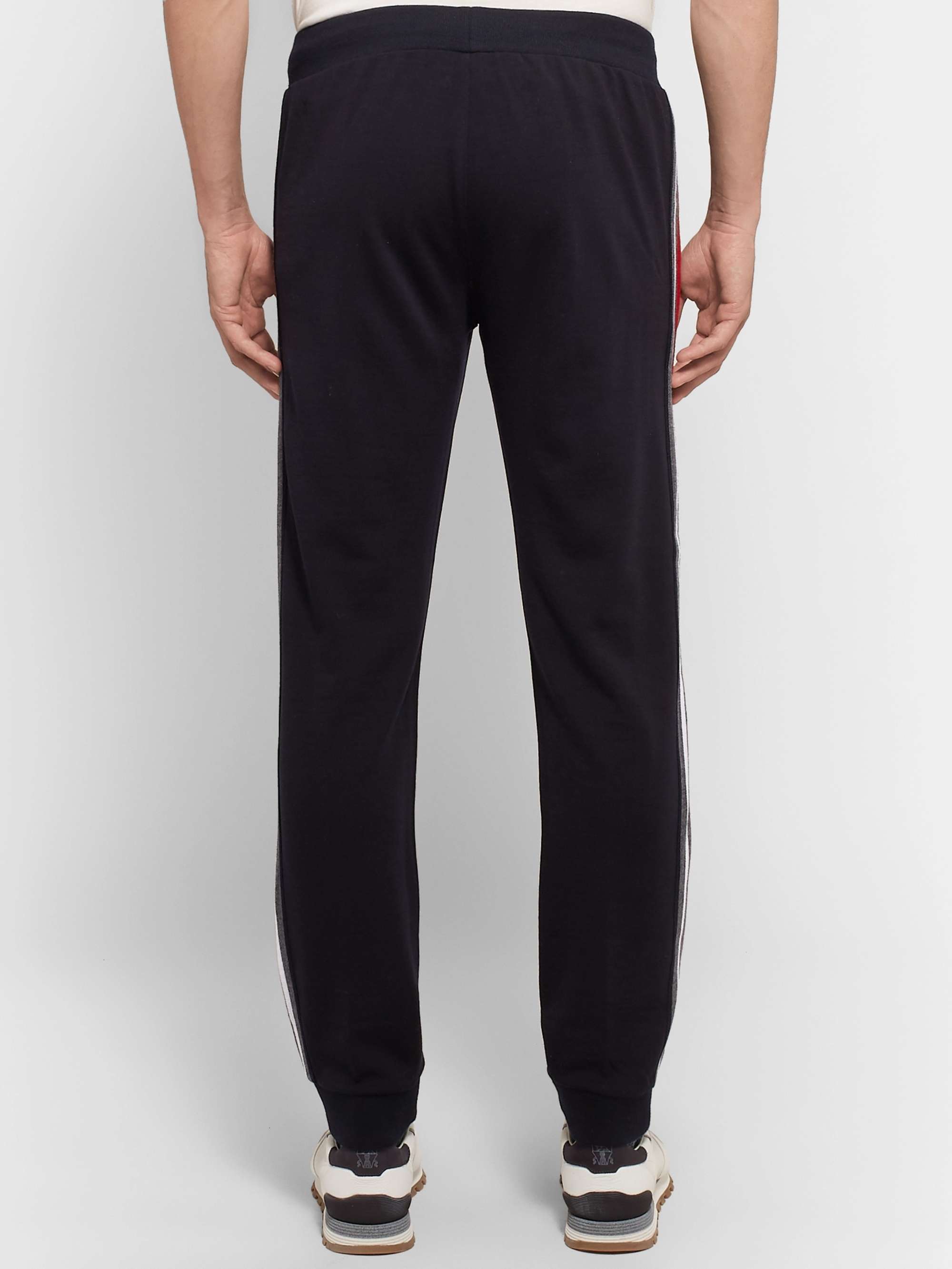 Z ZEGNA Tapered Stripe-Trimmed Loopback TECHMERINO Wool-Jersey Sweatpants