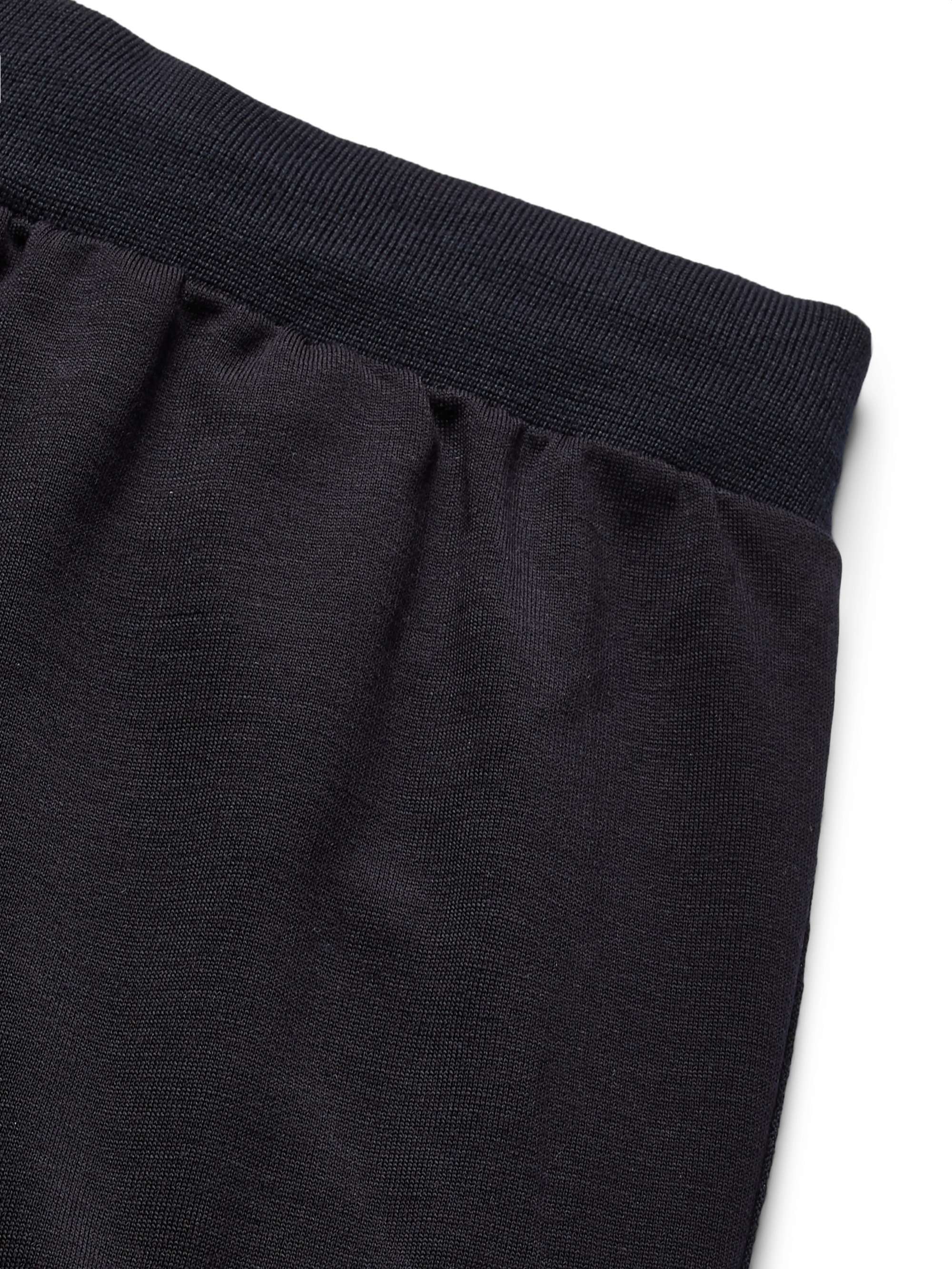 Z ZEGNA Tapered Stripe-Trimmed Loopback TECHMERINO Wool-Jersey Sweatpants