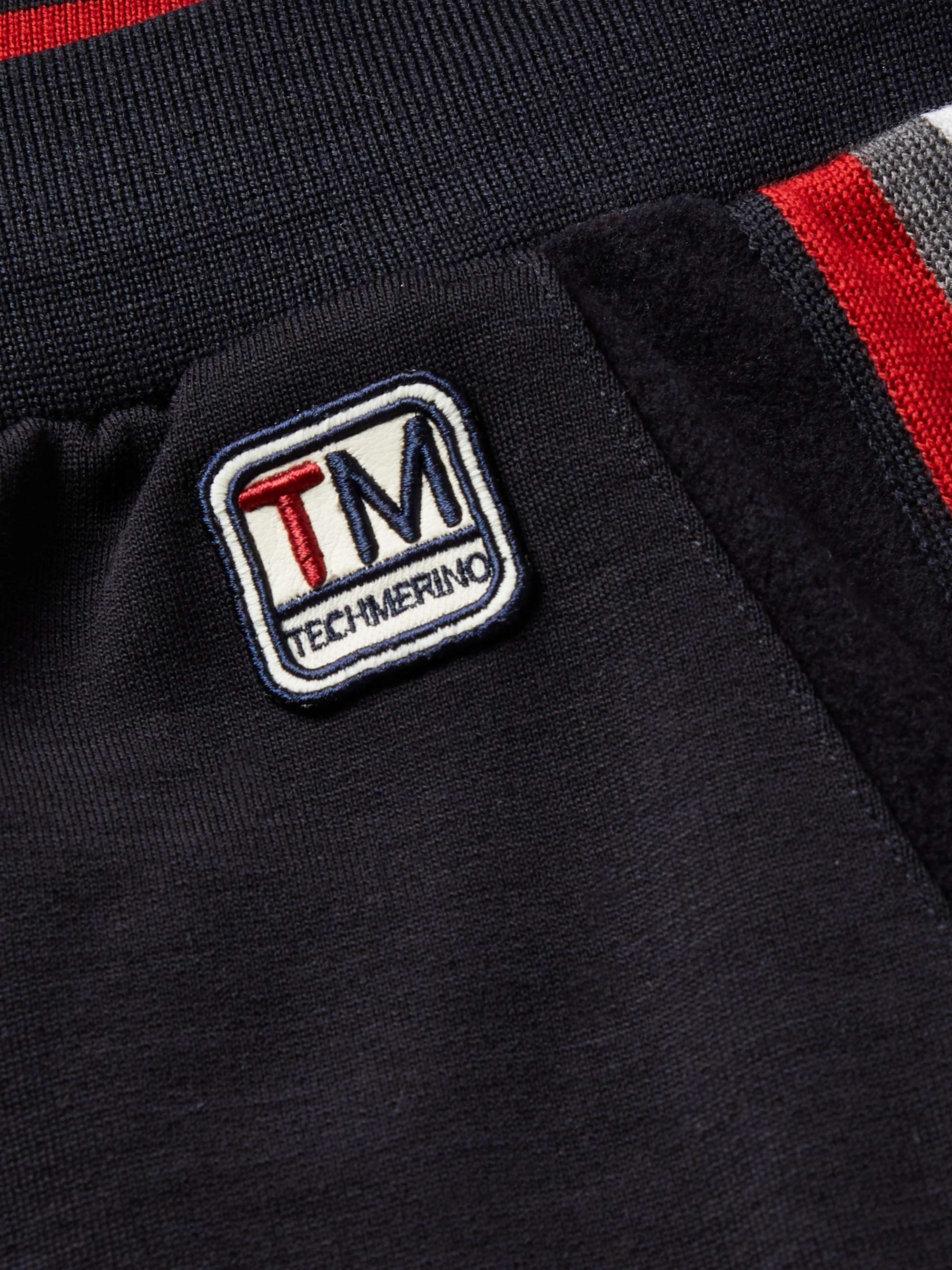 Z ZEGNA Tapered Stripe-Trimmed Loopback TECHMERINO Wool-Jersey Sweatpants