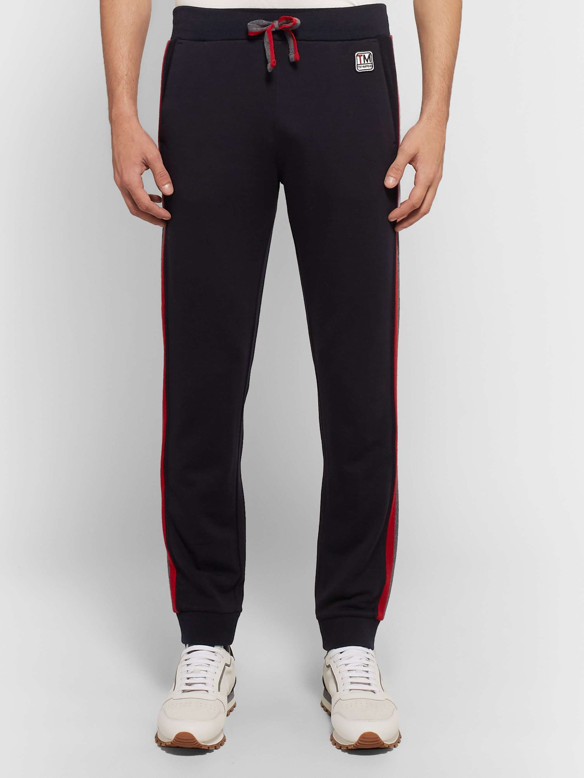 Z ZEGNA Tapered Stripe-Trimmed Loopback TECHMERINO Wool-Jersey Sweatpants