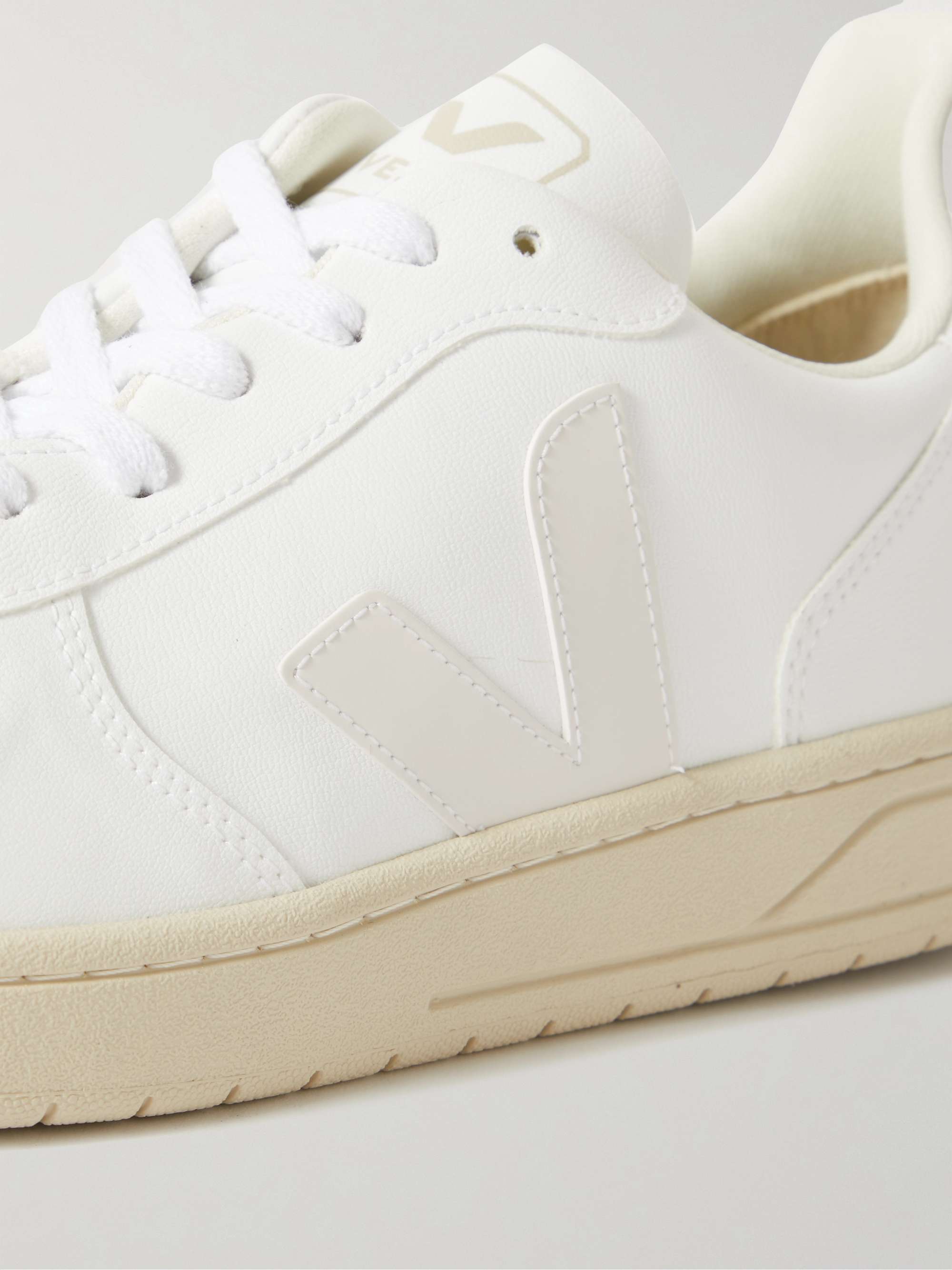 VEJA V-10 Rubber-trimmed Leather Sneakers