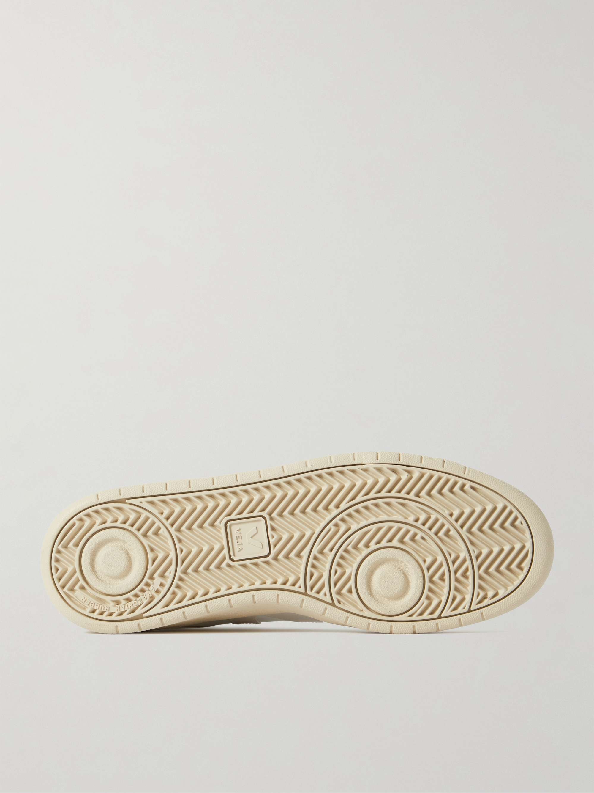 VEJA V-10 Rubber-trimmed Leather Sneakers