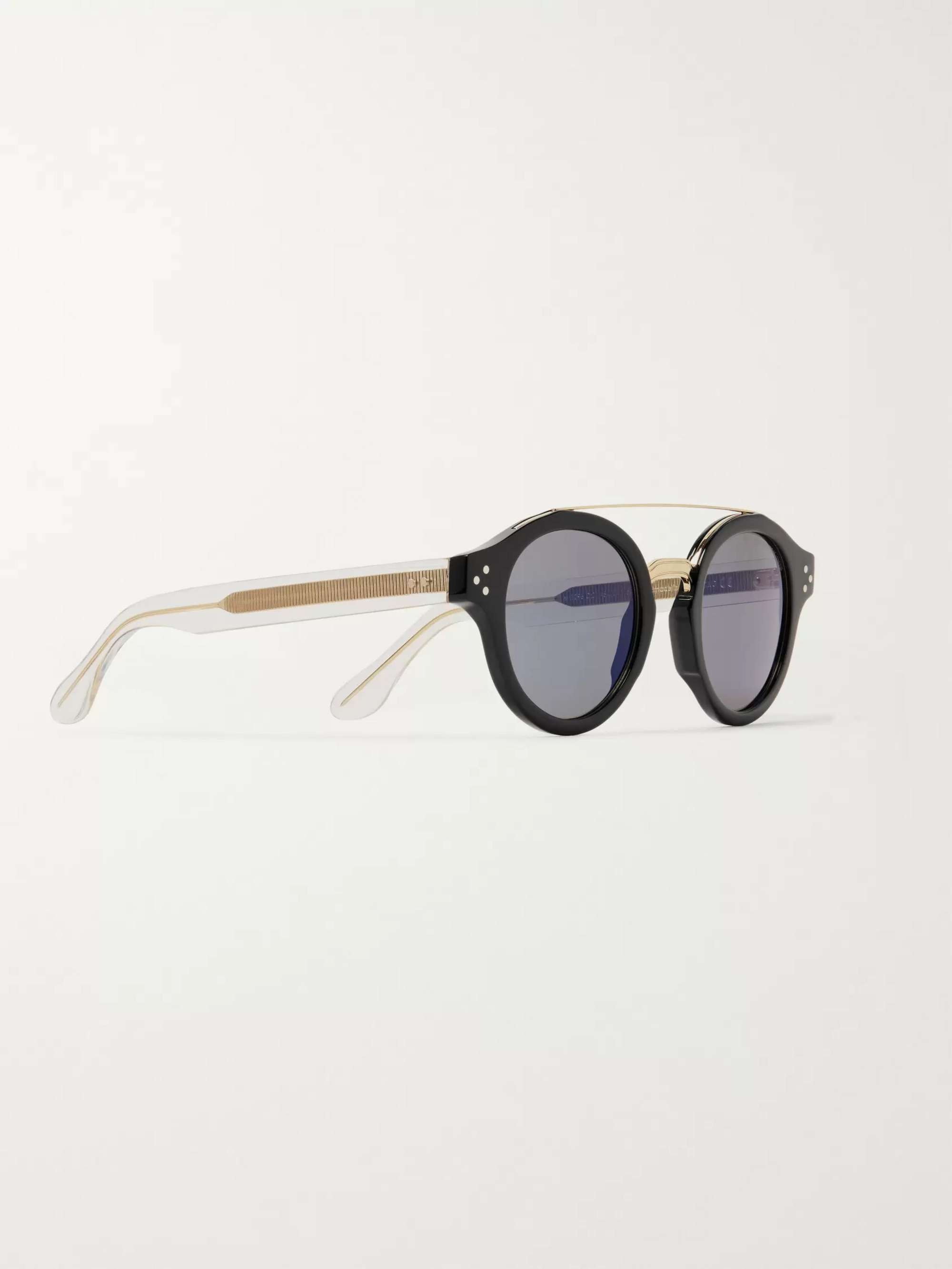 CUTLER AND GROSS Round-Frame Gold-Tone and Acetate Sunglasses