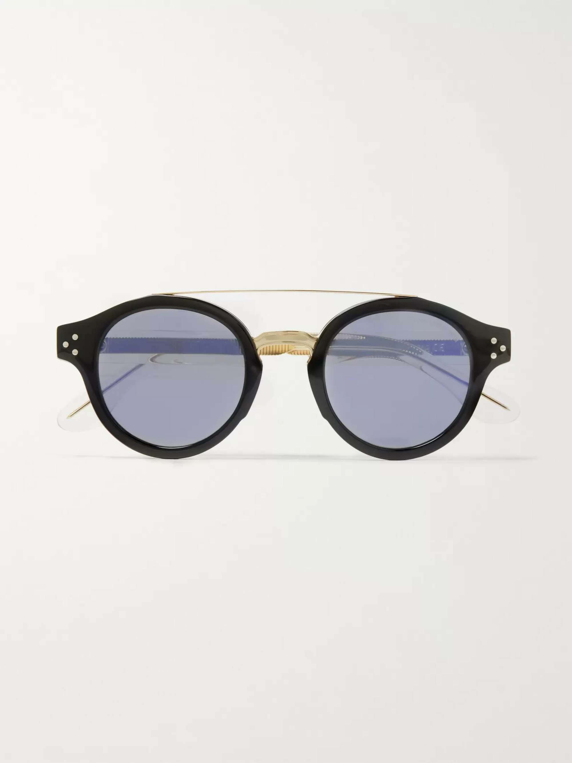 CUTLER AND GROSS Round-Frame Gold-Tone and Acetate Sunglasses