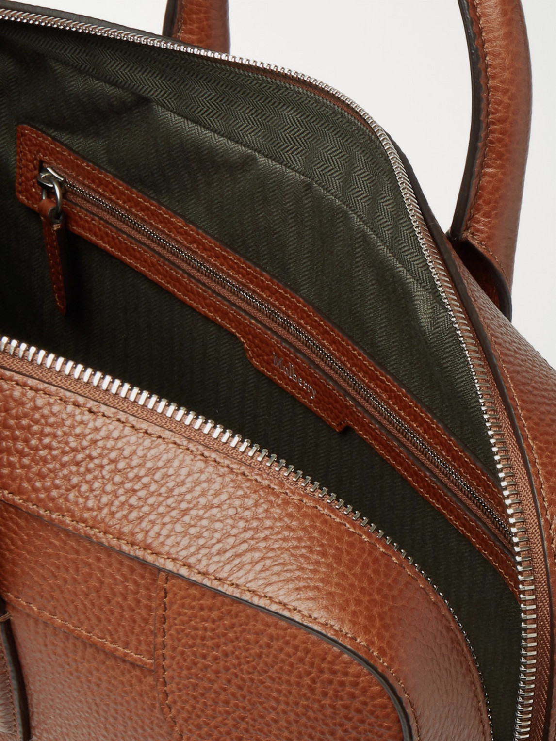 Shop Mulberry Belgrave Full-grain Leather Briefcase In Brown