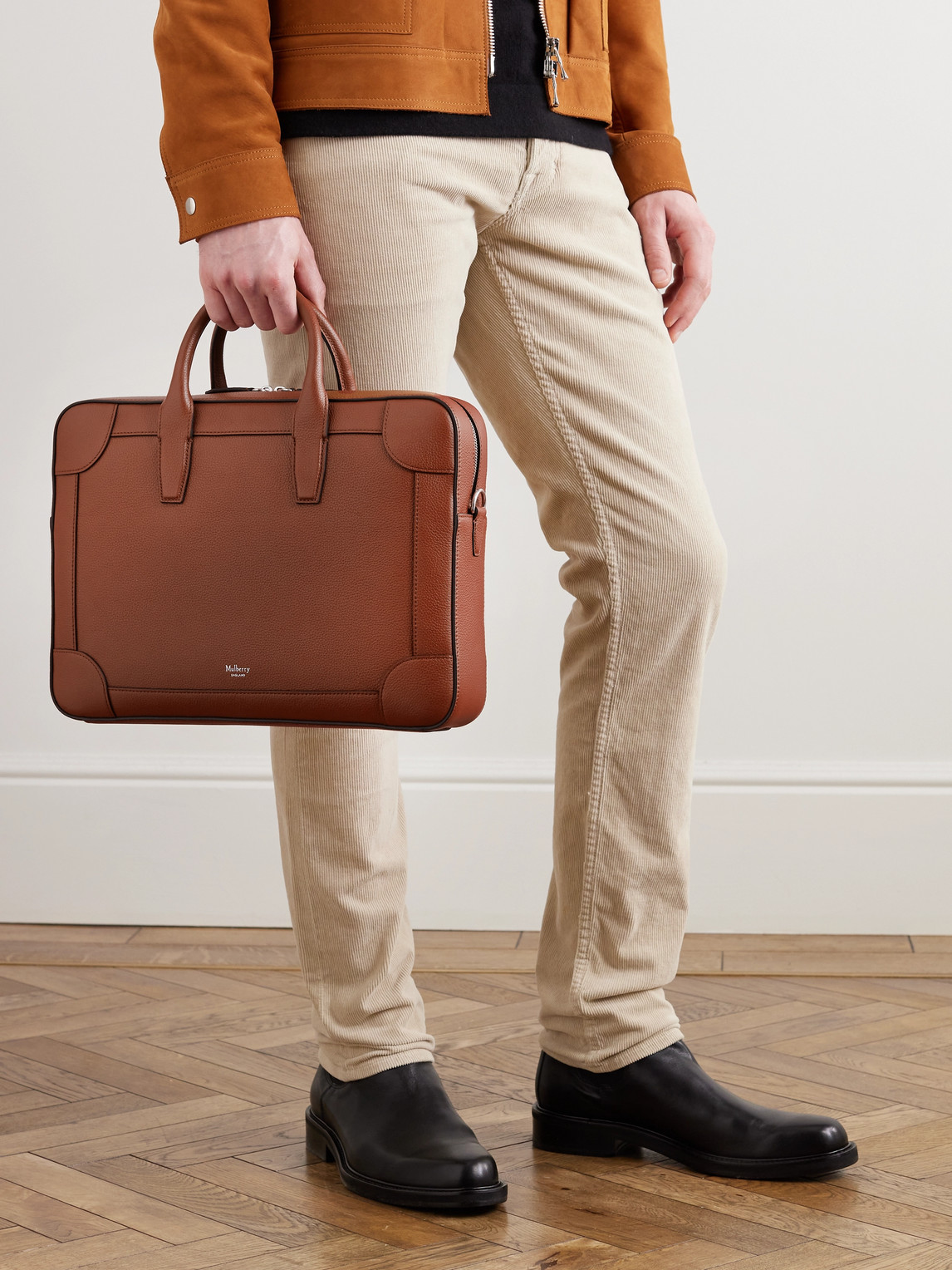 Shop Mulberry Belgrave Full-grain Leather Briefcase In Brown