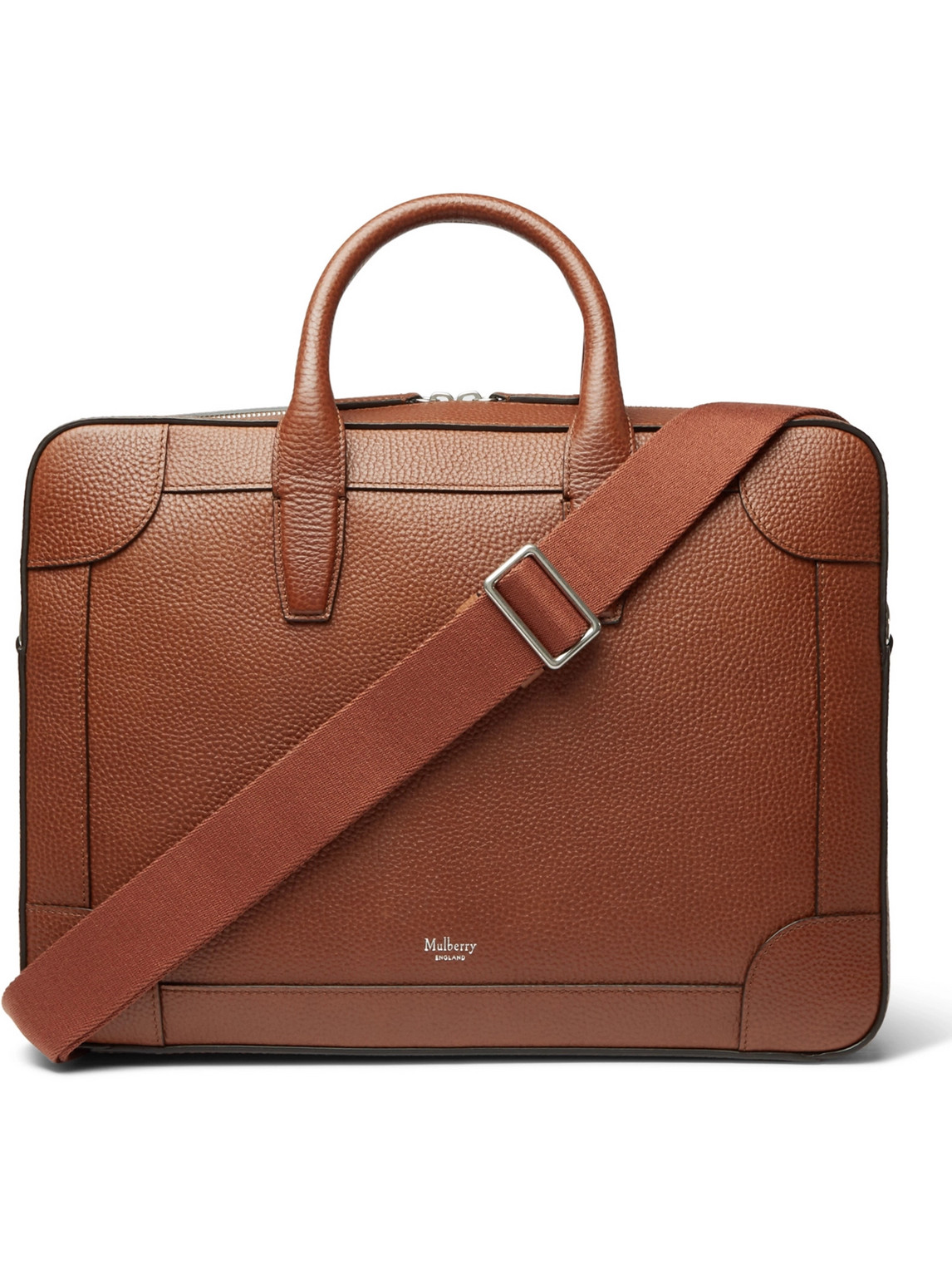 Shop Mulberry Belgrave Full-grain Leather Briefcase In Brown