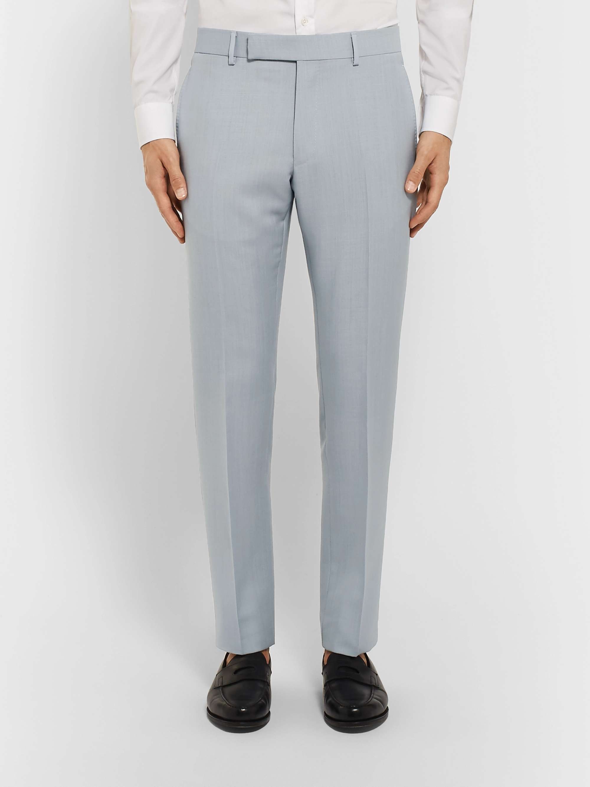 DUNHILL Stone Slim-Fit Mohair and Wool-Blend Suit Trousers
