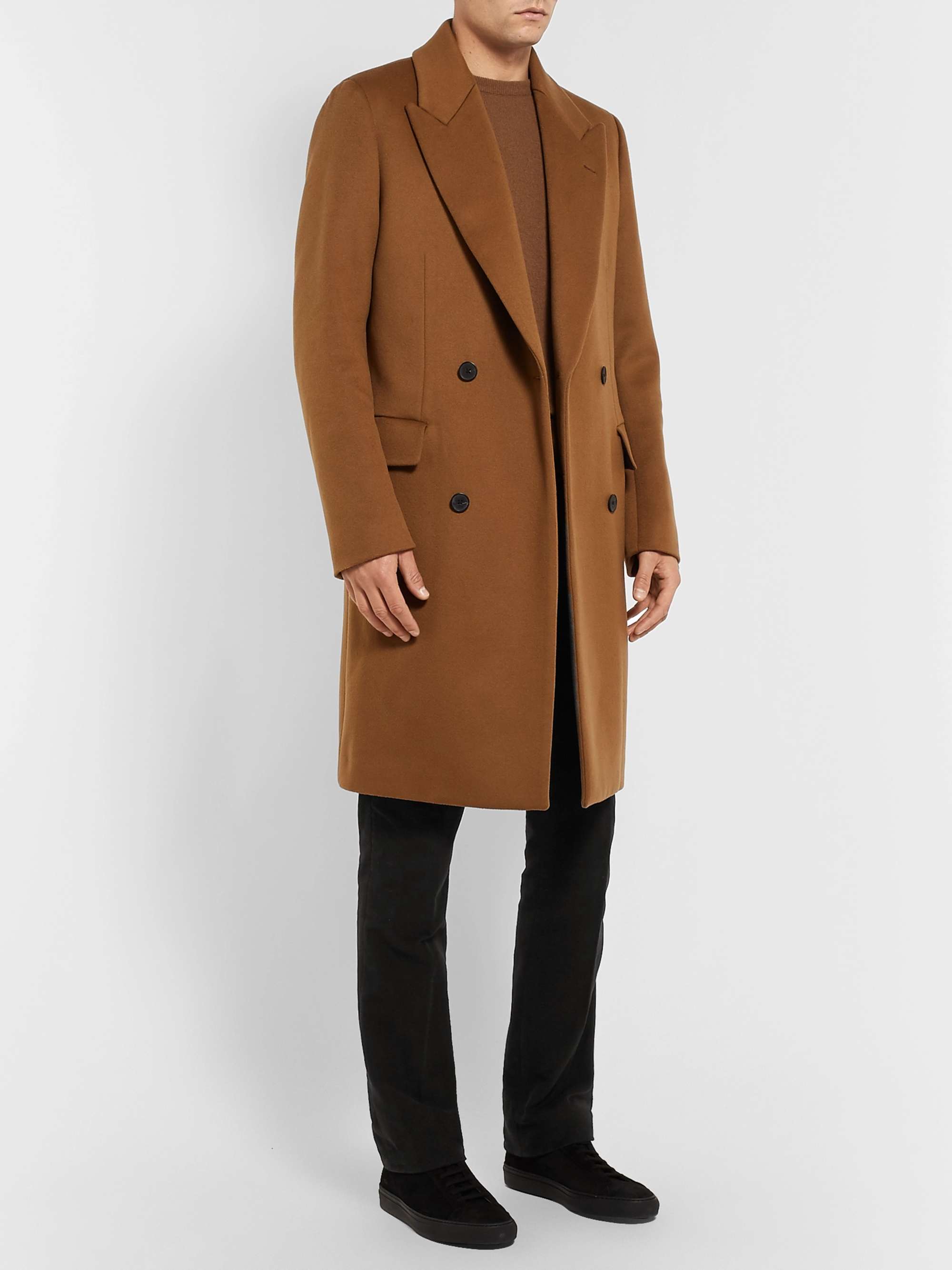 THE ROW Black Mick Slim-Fit Cotton and Cashmere-Blend Moleskin Trousers
