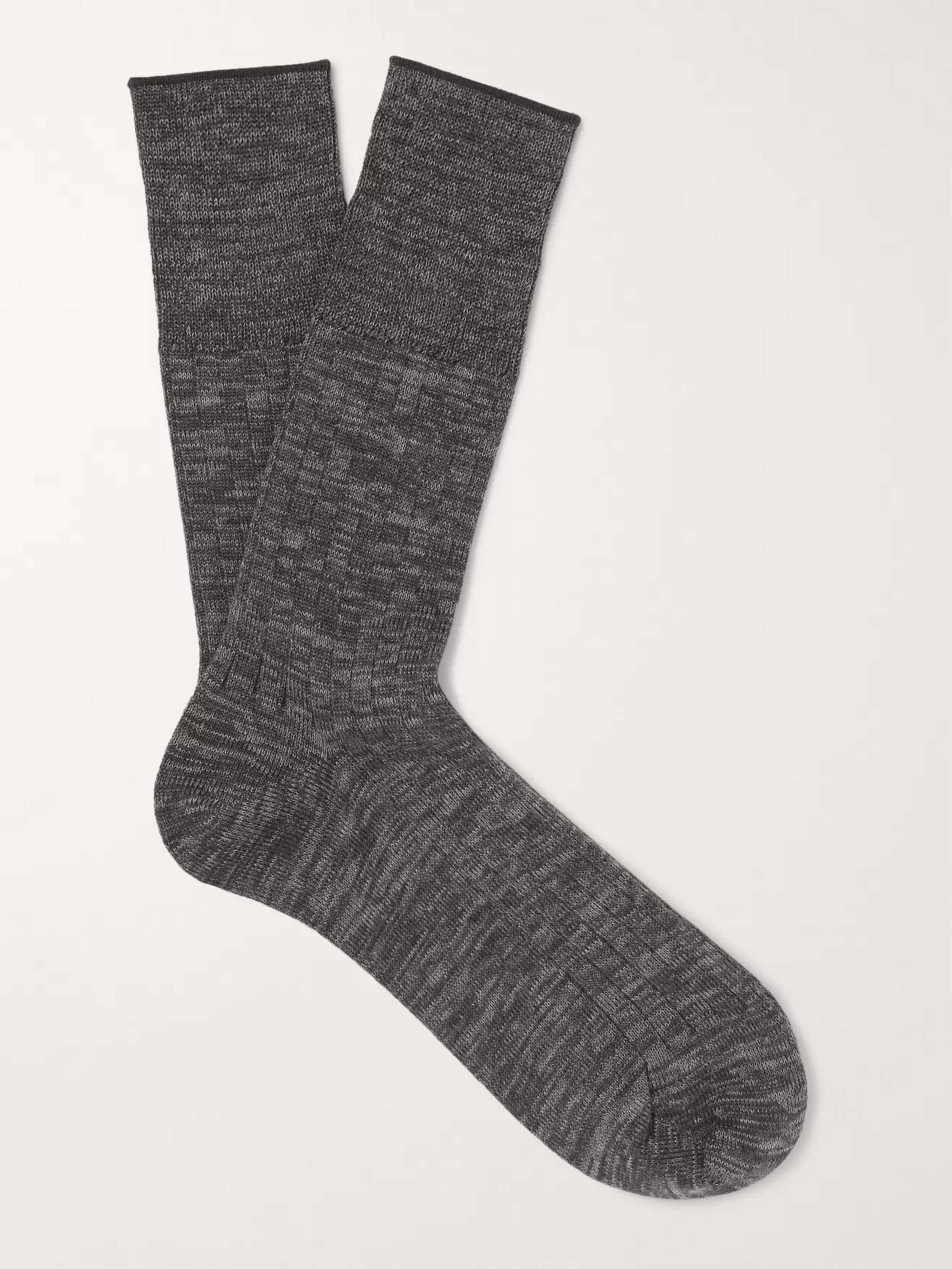 MR P. Mélange Cotton-Blend Socks