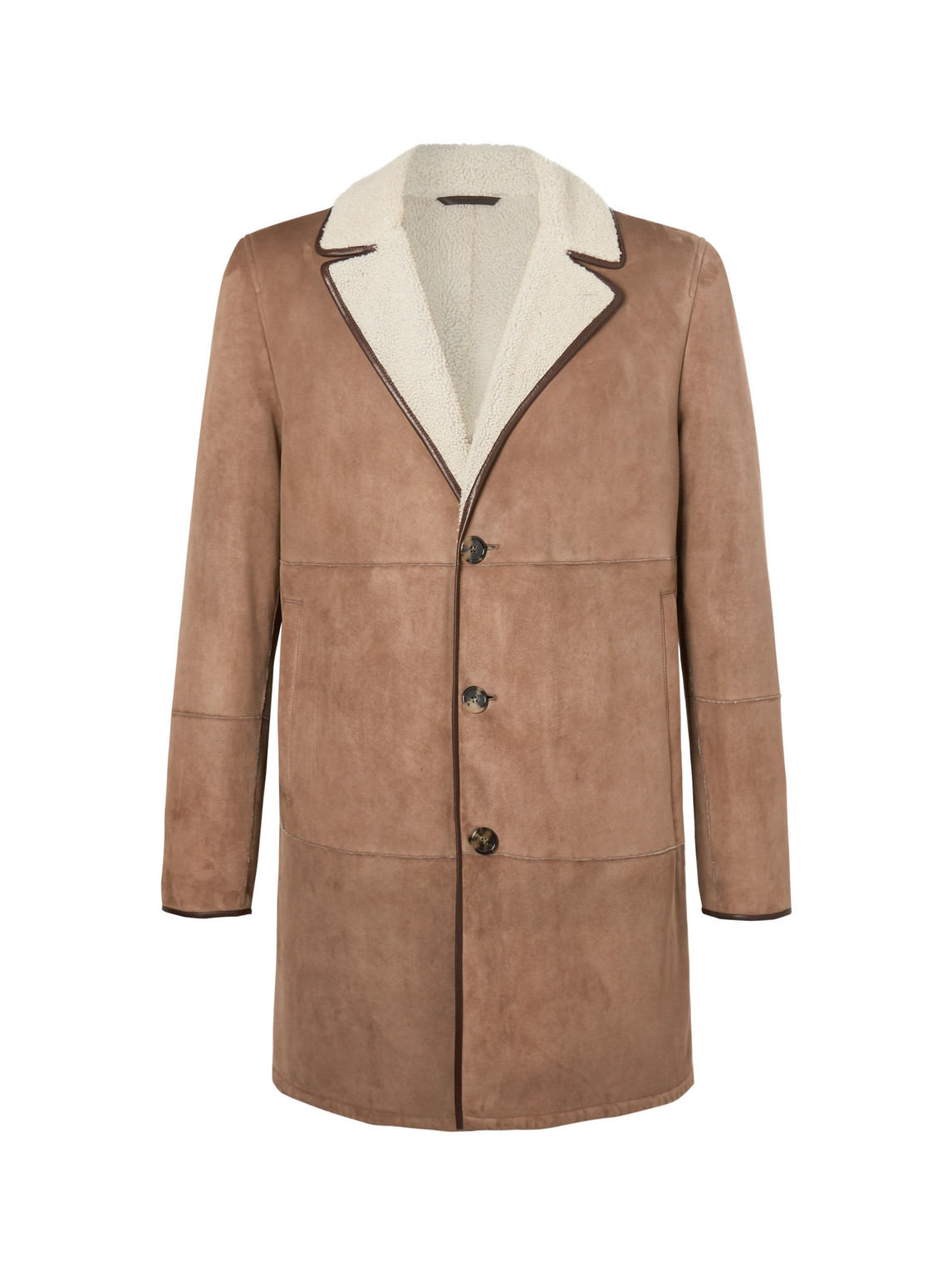 Loro Piana Wollaston Shearling Coat In Brown