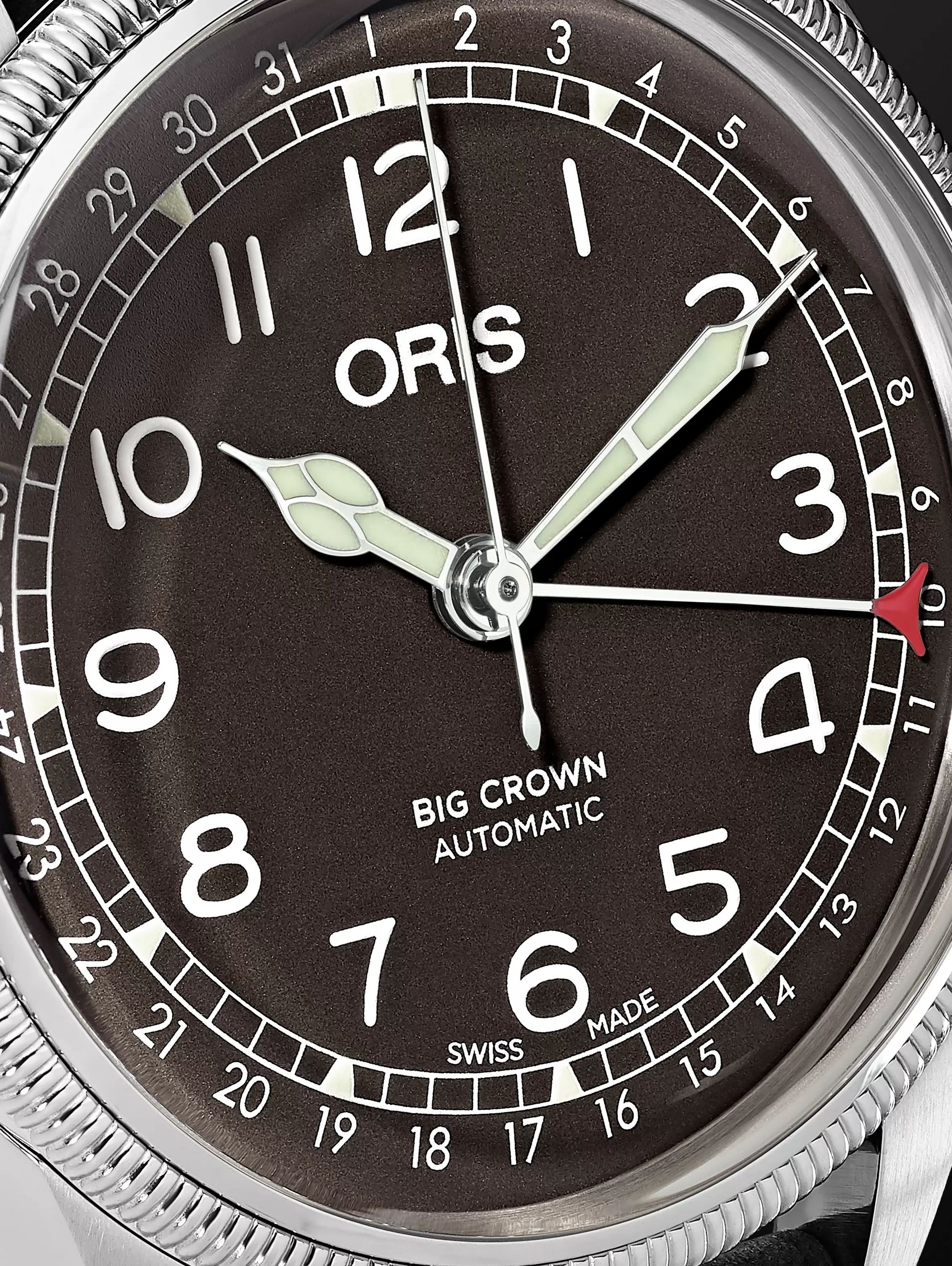 ORIS Big Crown Pointer Date Automatic 40mm Stainless Steel and Leather Watch, Ref. No. 01 754 7741 4064-07 5 20 65
