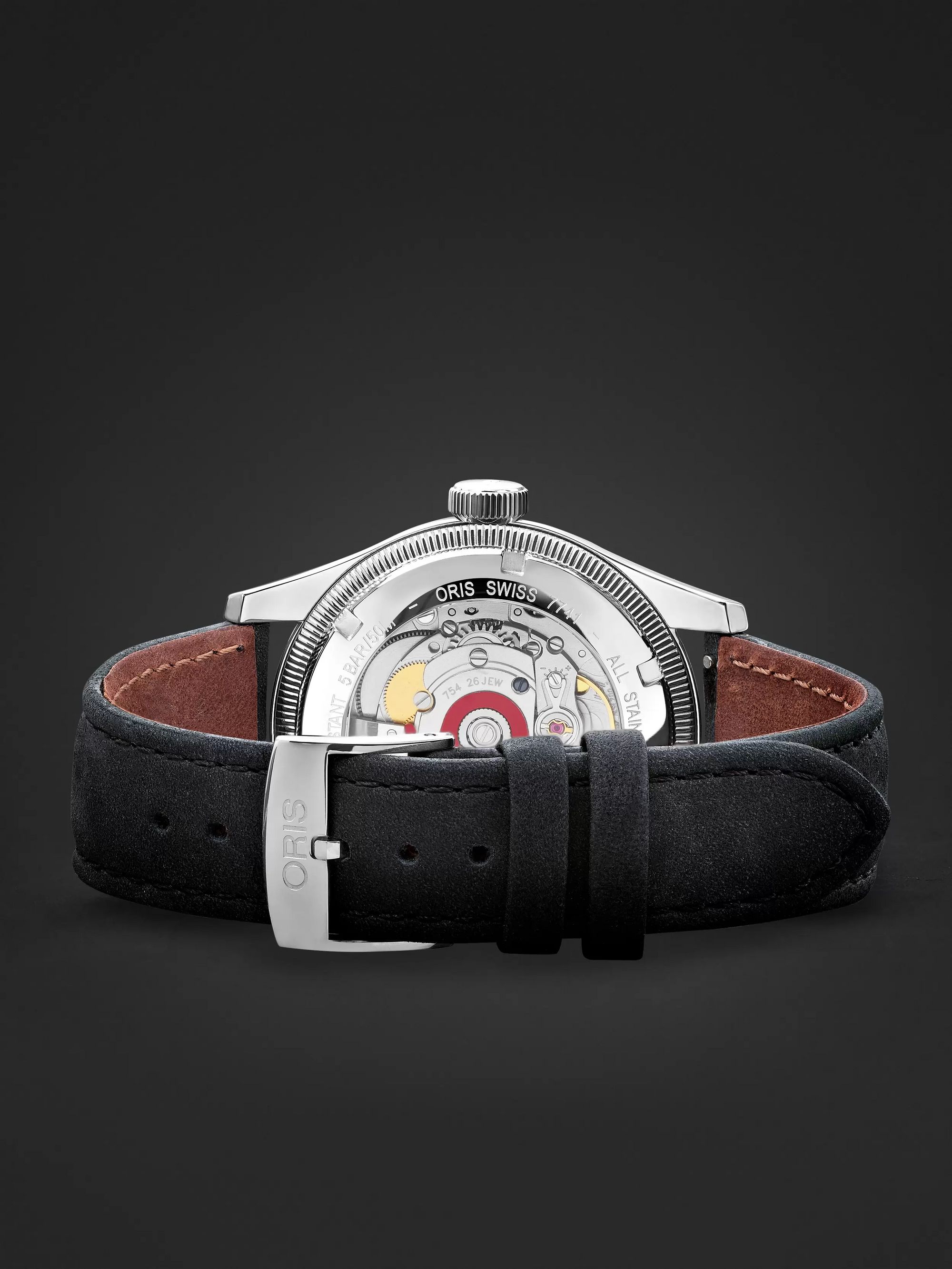 ORIS Big Crown Pointer Date Automatic 40mm Stainless Steel and Leather Watch, Ref. No. 01 754 7741 4064-07 5 20 65