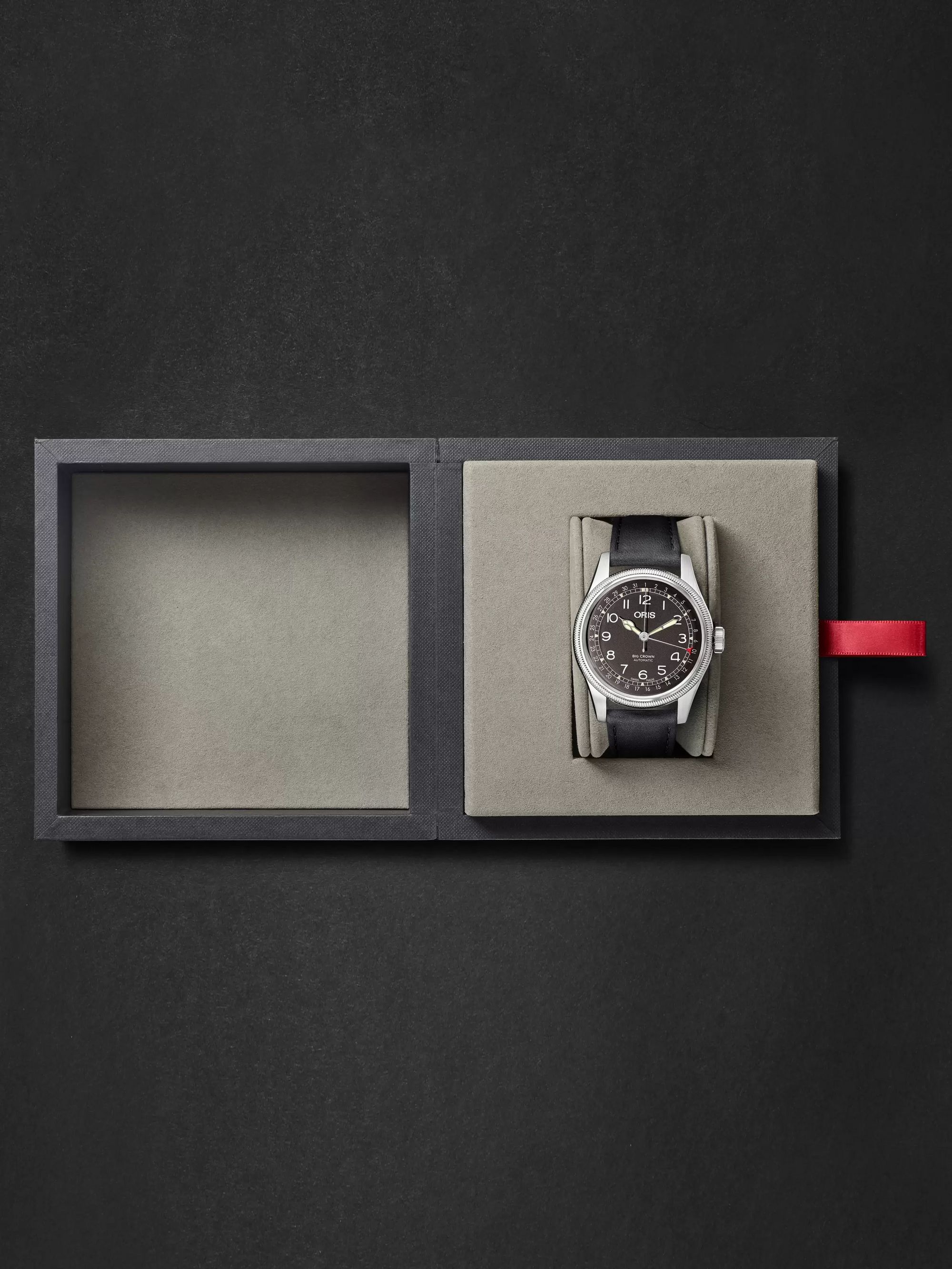 ORIS Big Crown Pointer Date Automatic 40mm Stainless Steel and Leather Watch, Ref. No. 01 754 7741 4064-07 5 20 65