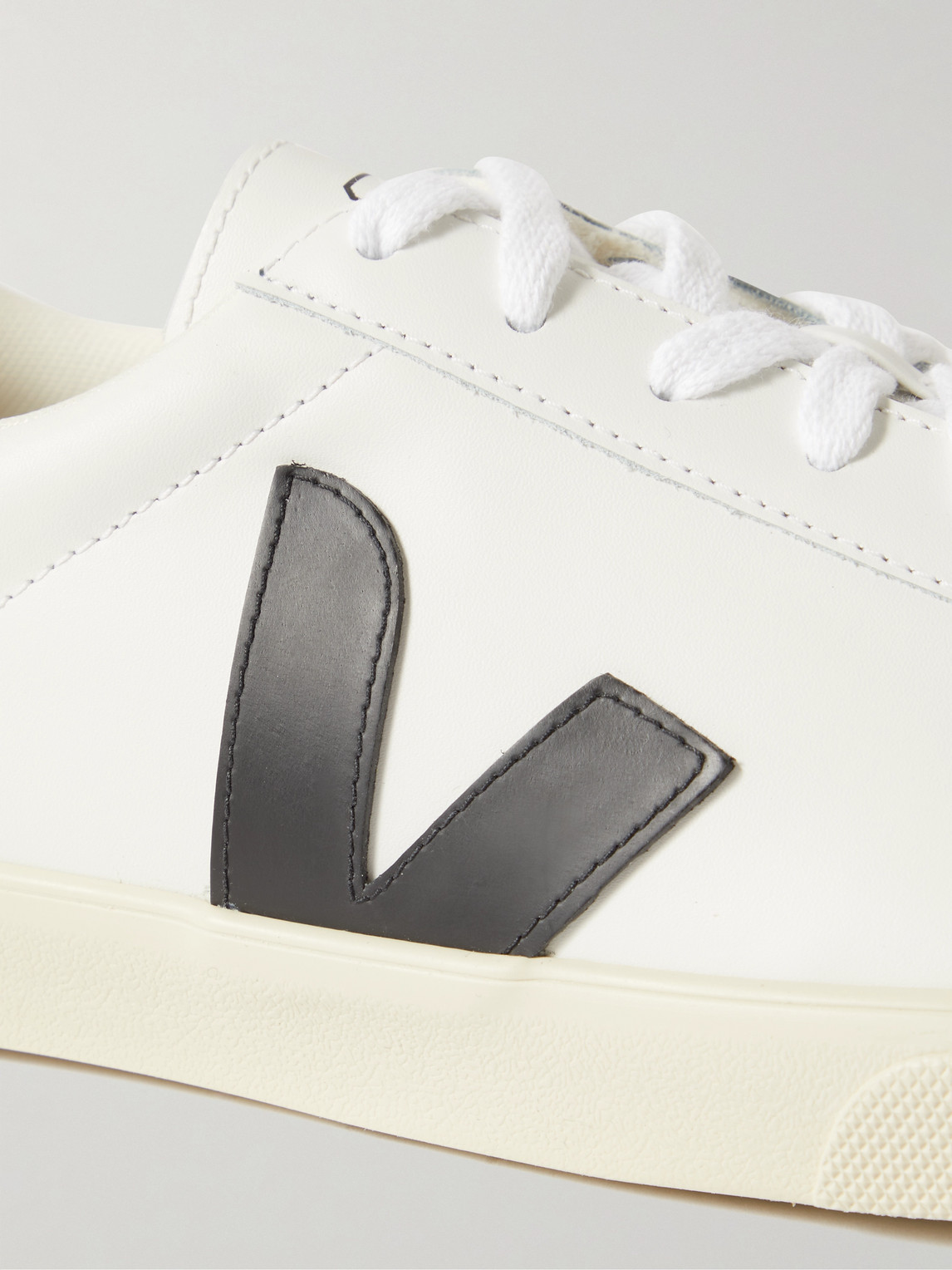 VEJA ESPLAR RUBBER-TRIMMED LEATHER SNEAKERS