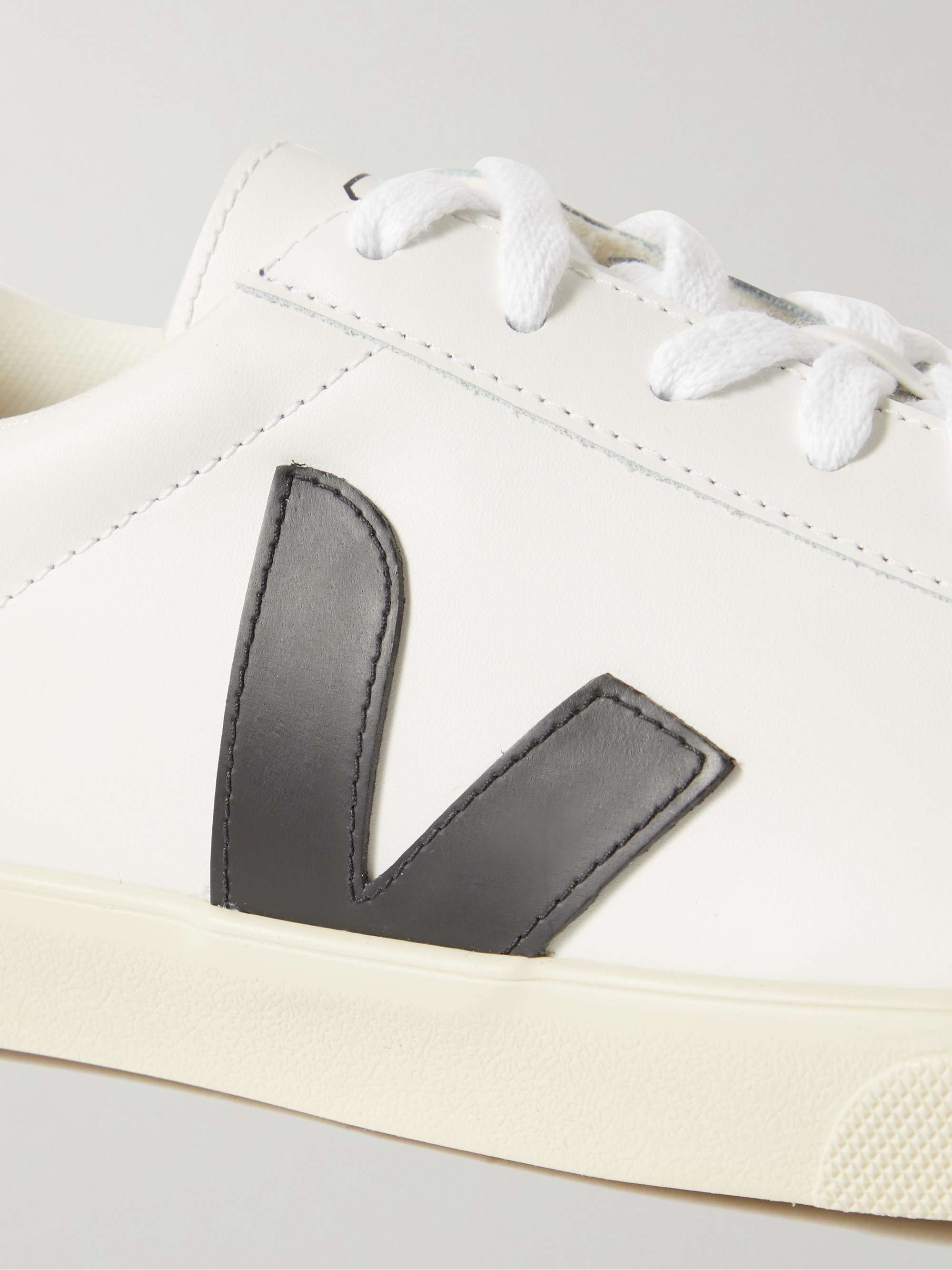 Esplar Rubber Trimmed Leather Sneakers