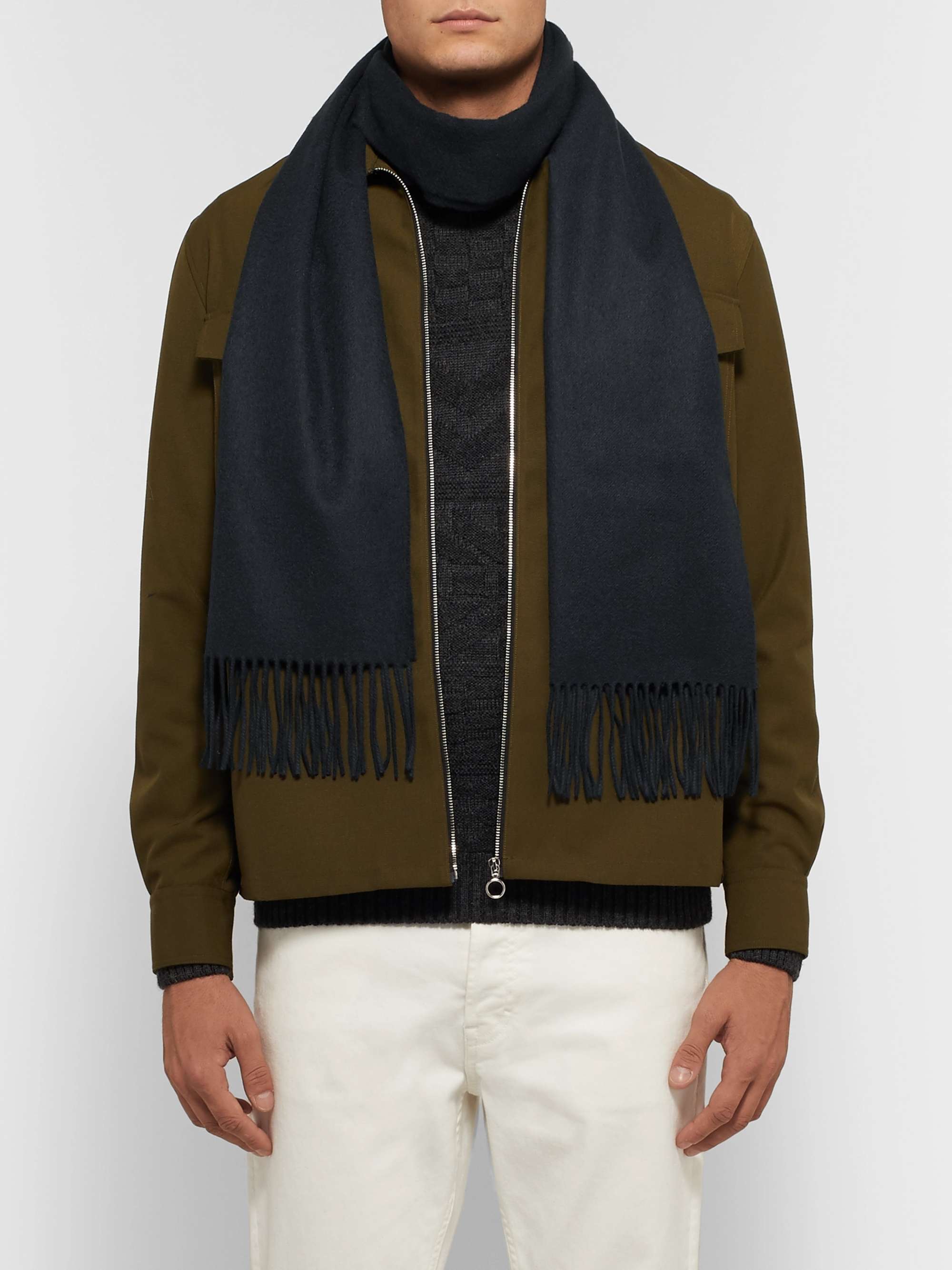 JOHNSTONS OF ELGIN Fringed Cashmere Scarf