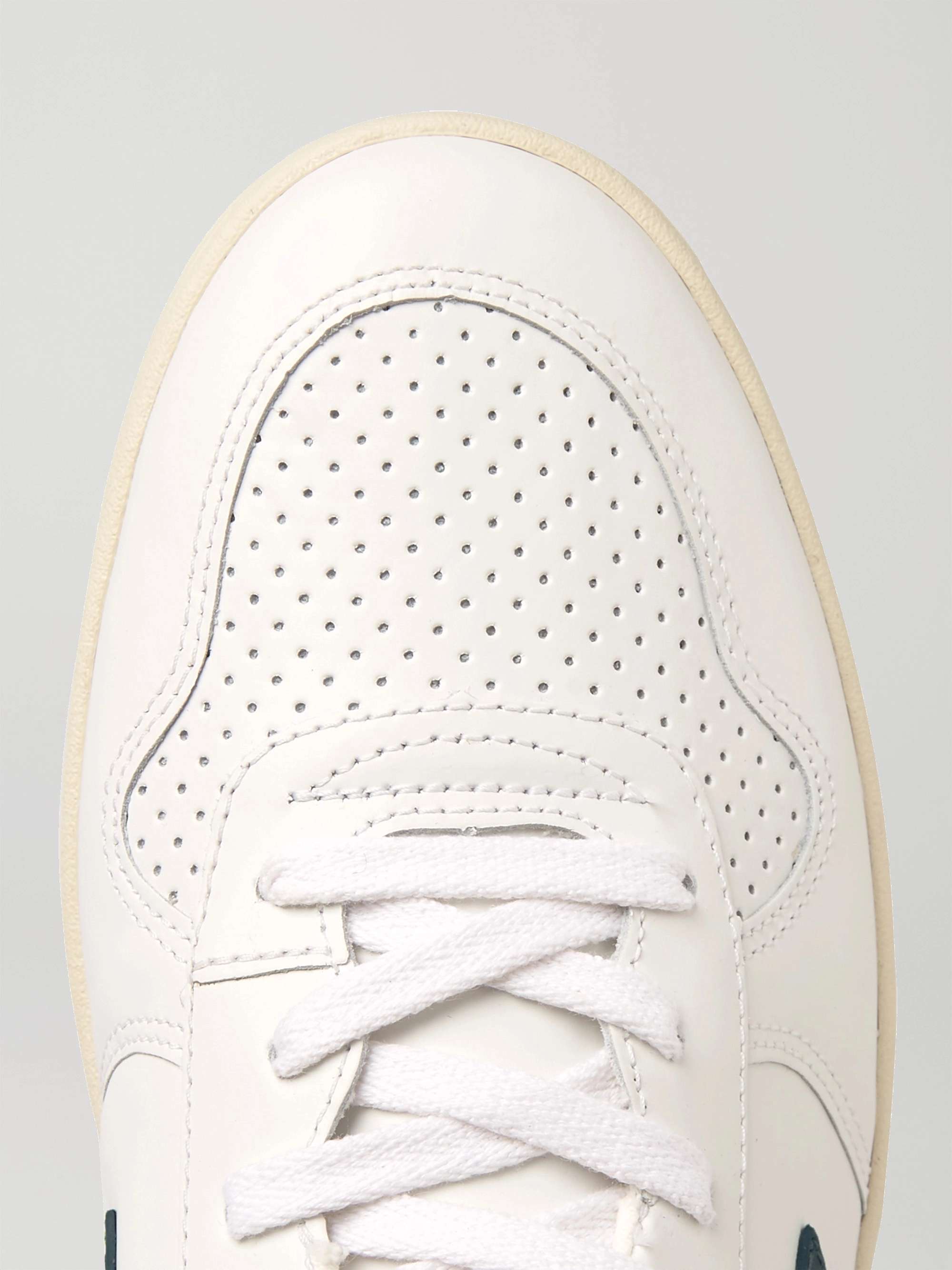 VEJA V-10 Rubber-trimmed Leather Sneakers