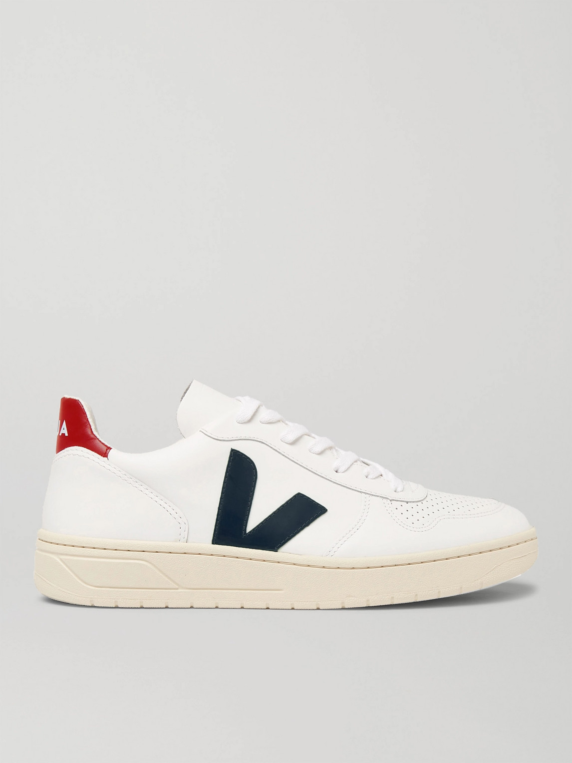 Veja V-10 Lace-up Sneakers In White