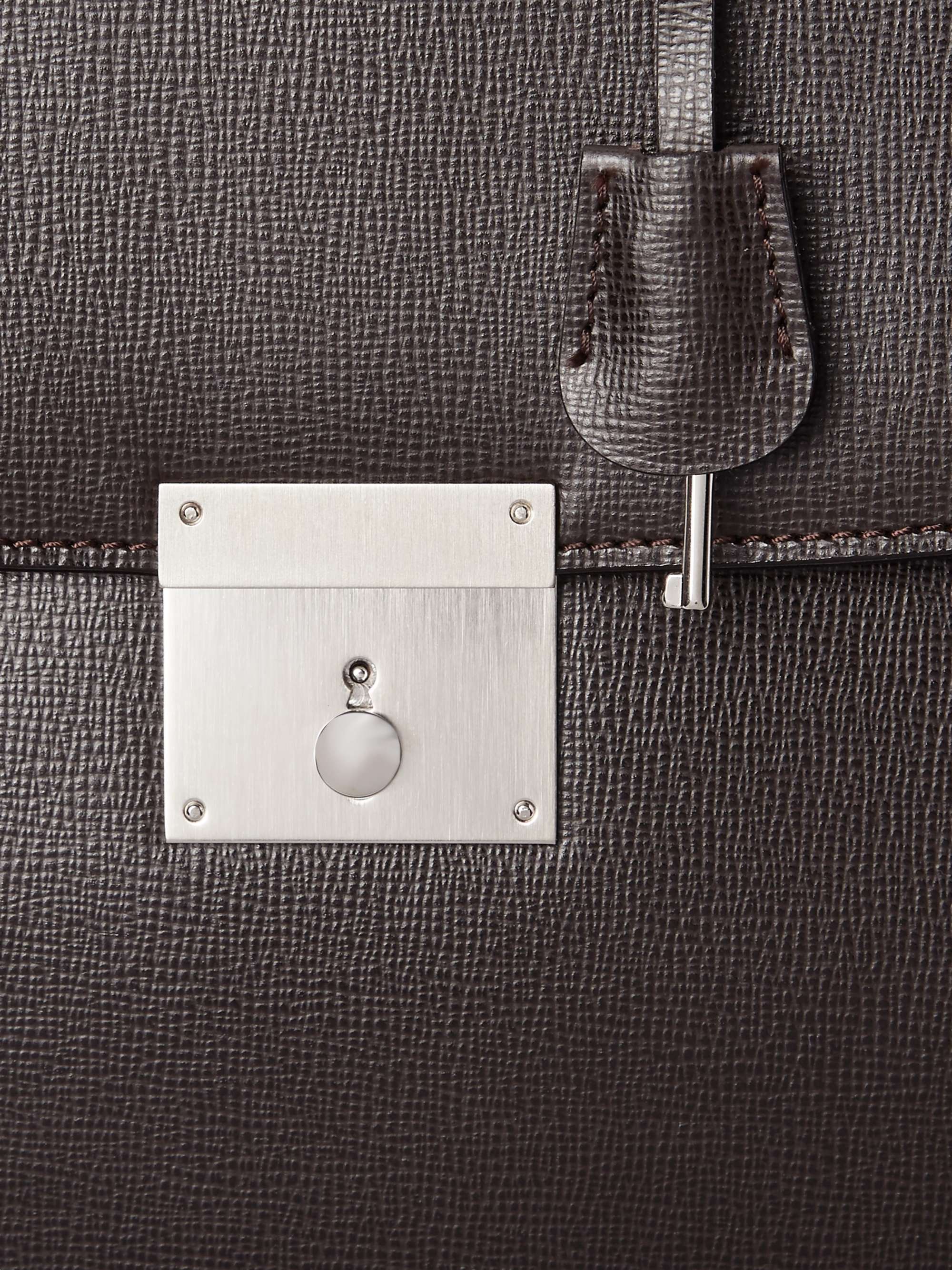 VALEXTRA Cross-Grain Leather Briefcase