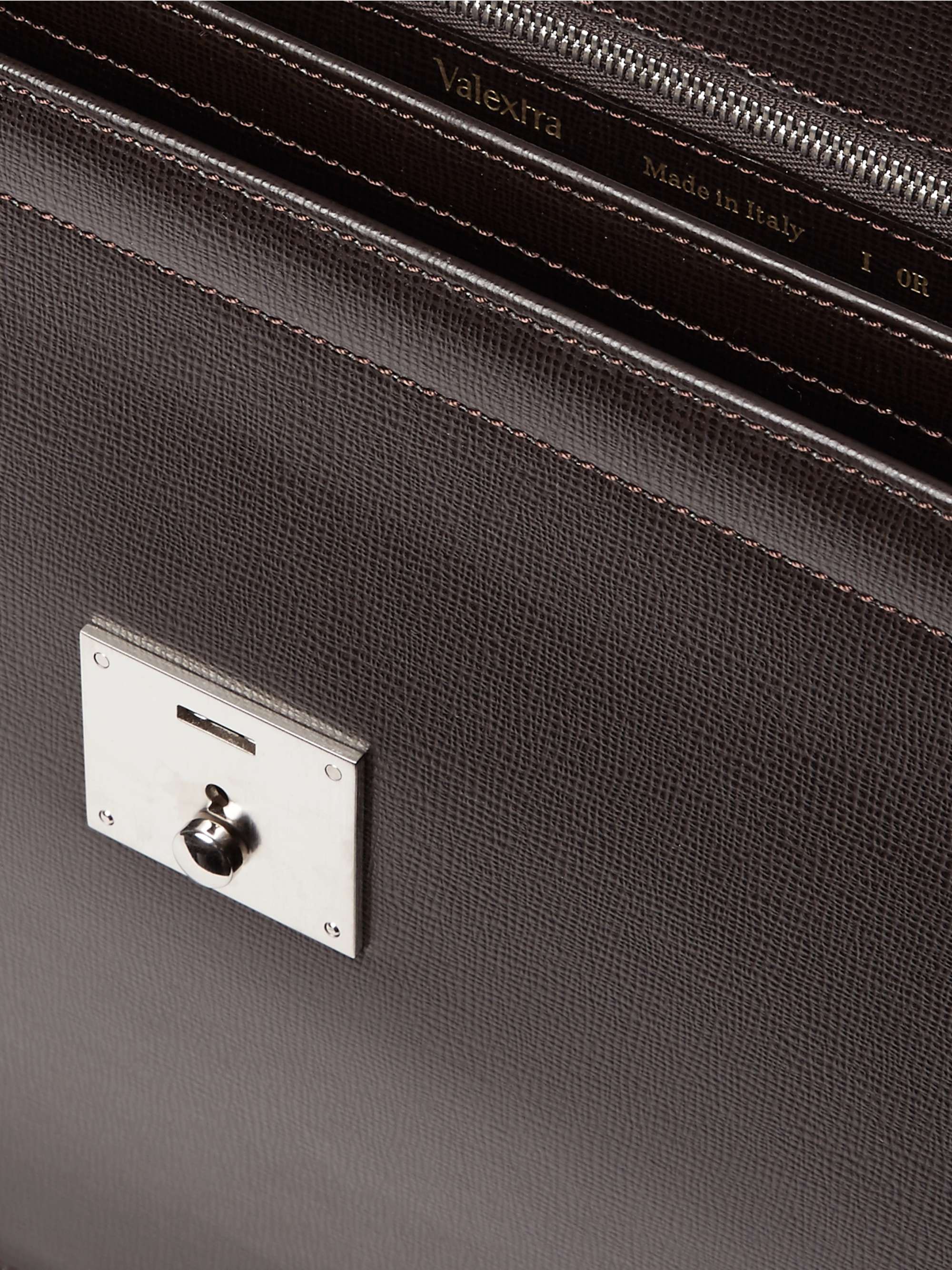 VALEXTRA Cross-Grain Leather Briefcase