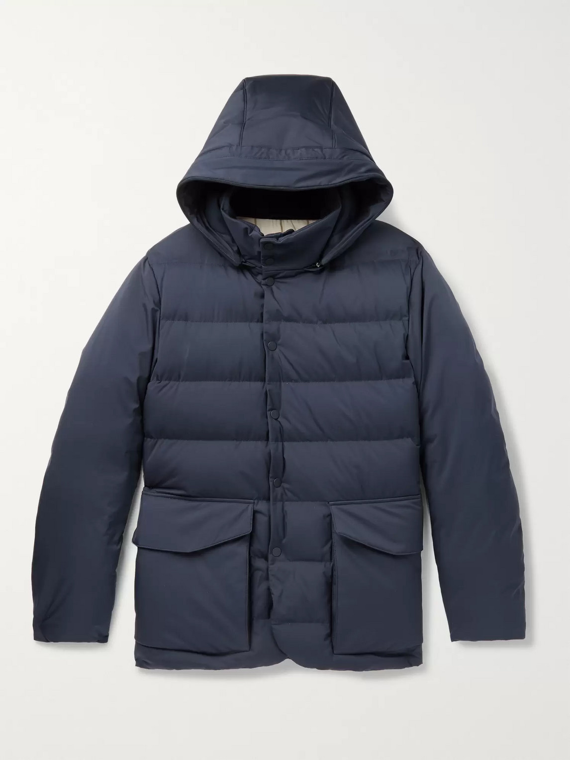 Loro Piana Clearwater Quilted Storm System Shell Hooded Down Jacket - Men