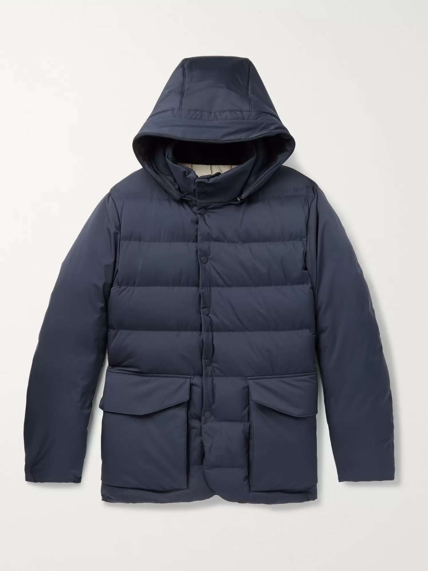 LORO PIANA Clearwater Quilted Storm System Shell Hooded Down Jacket for ...