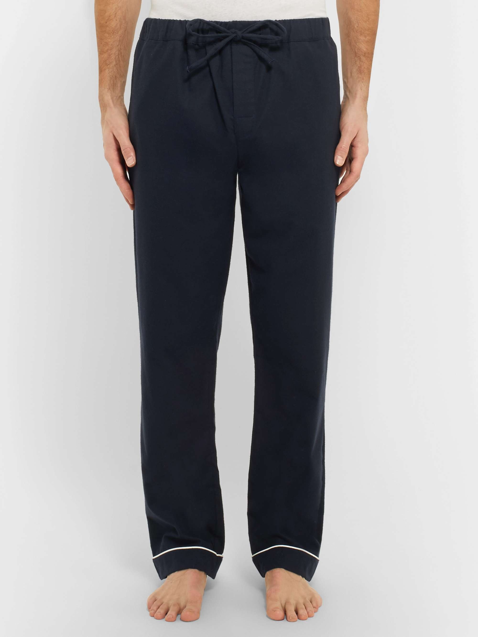 DESMOND & DEMPSEY Brushed Cotton-Twill Pyjama Trousers