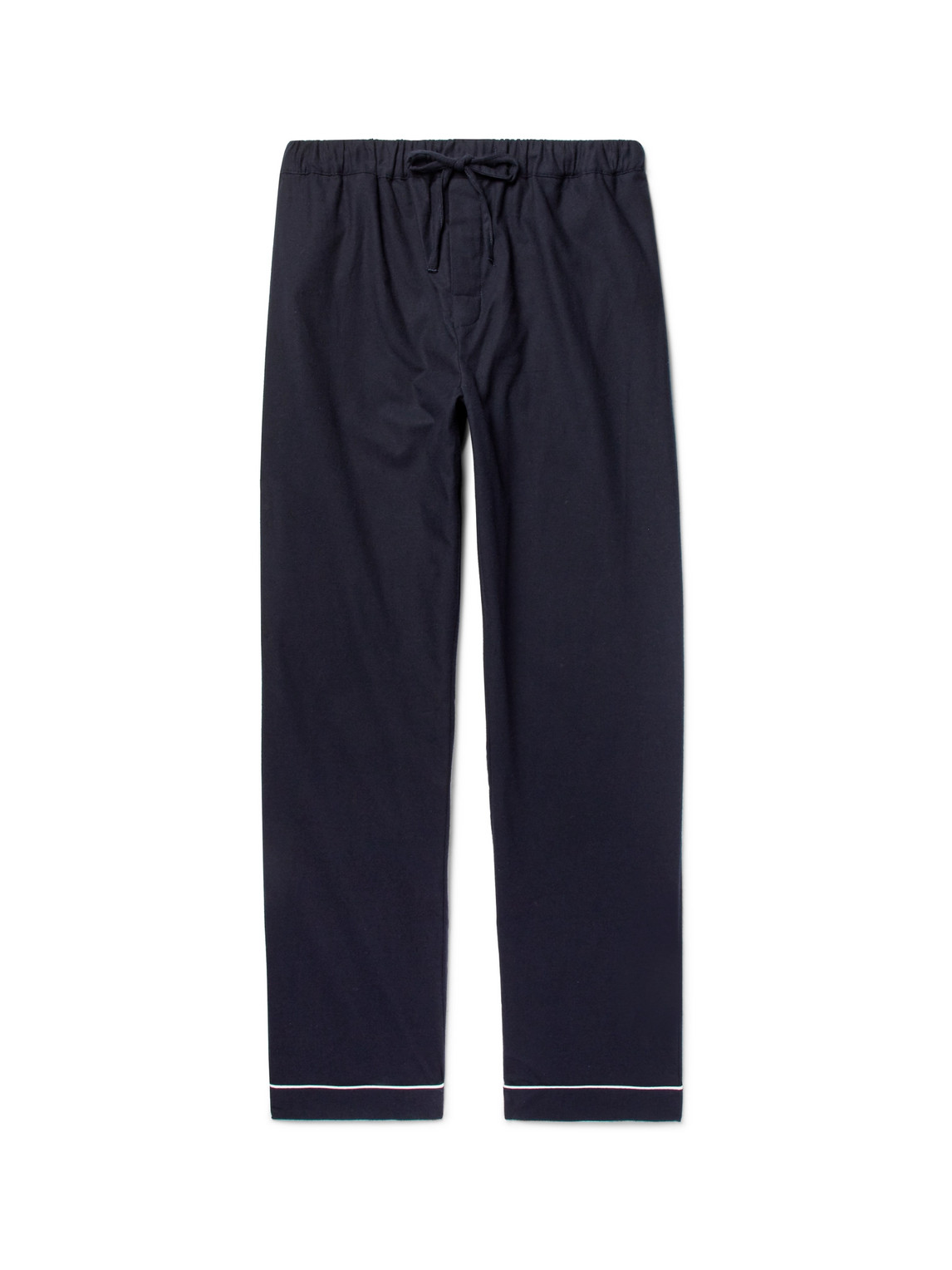 Shop Desmond & Dempsey Brushed Cotton-twill Pyjama Trousers In Blue
