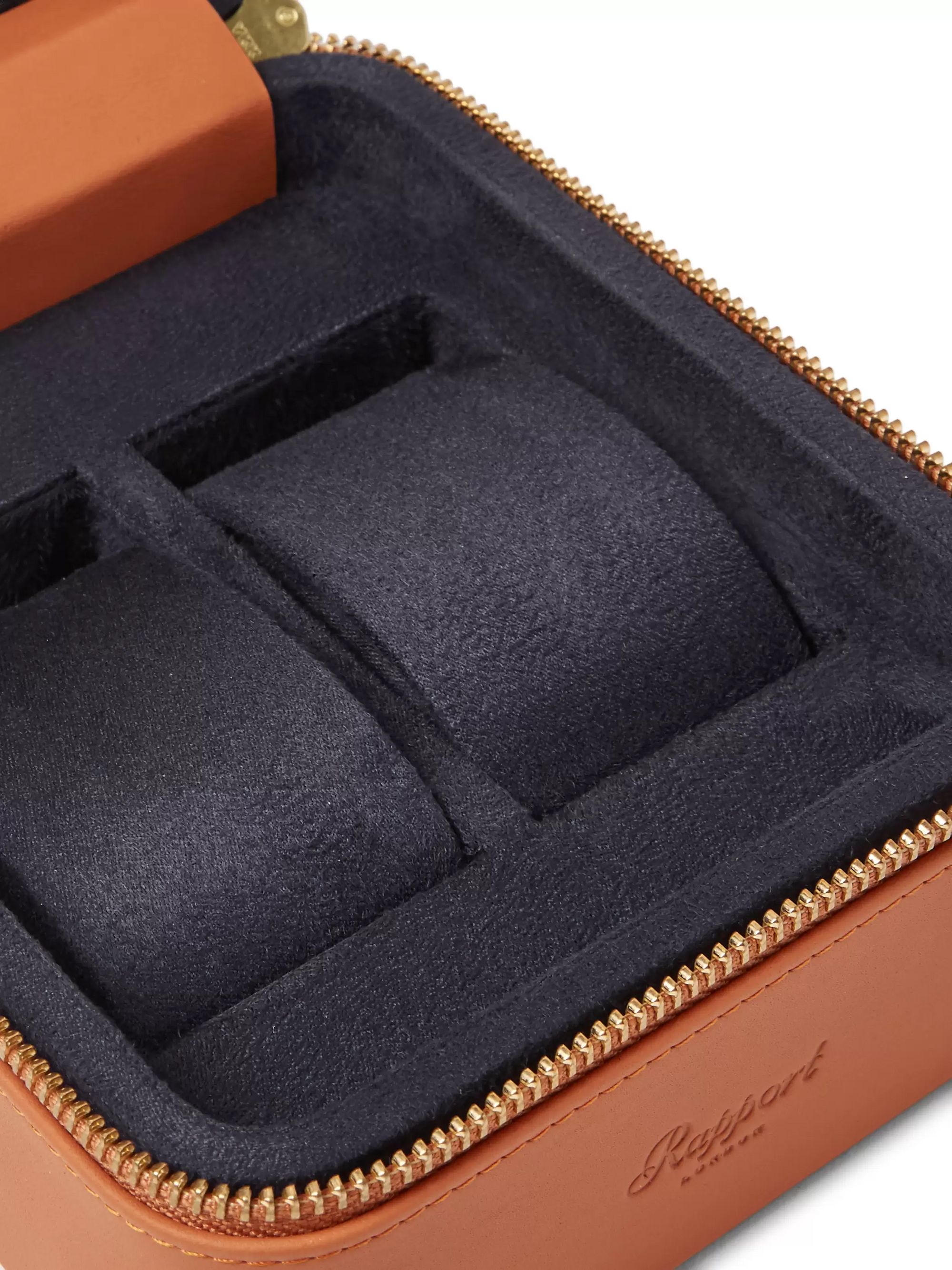 RAPPORT LONDON Hyde Park Zip-Around Leather Watch Box