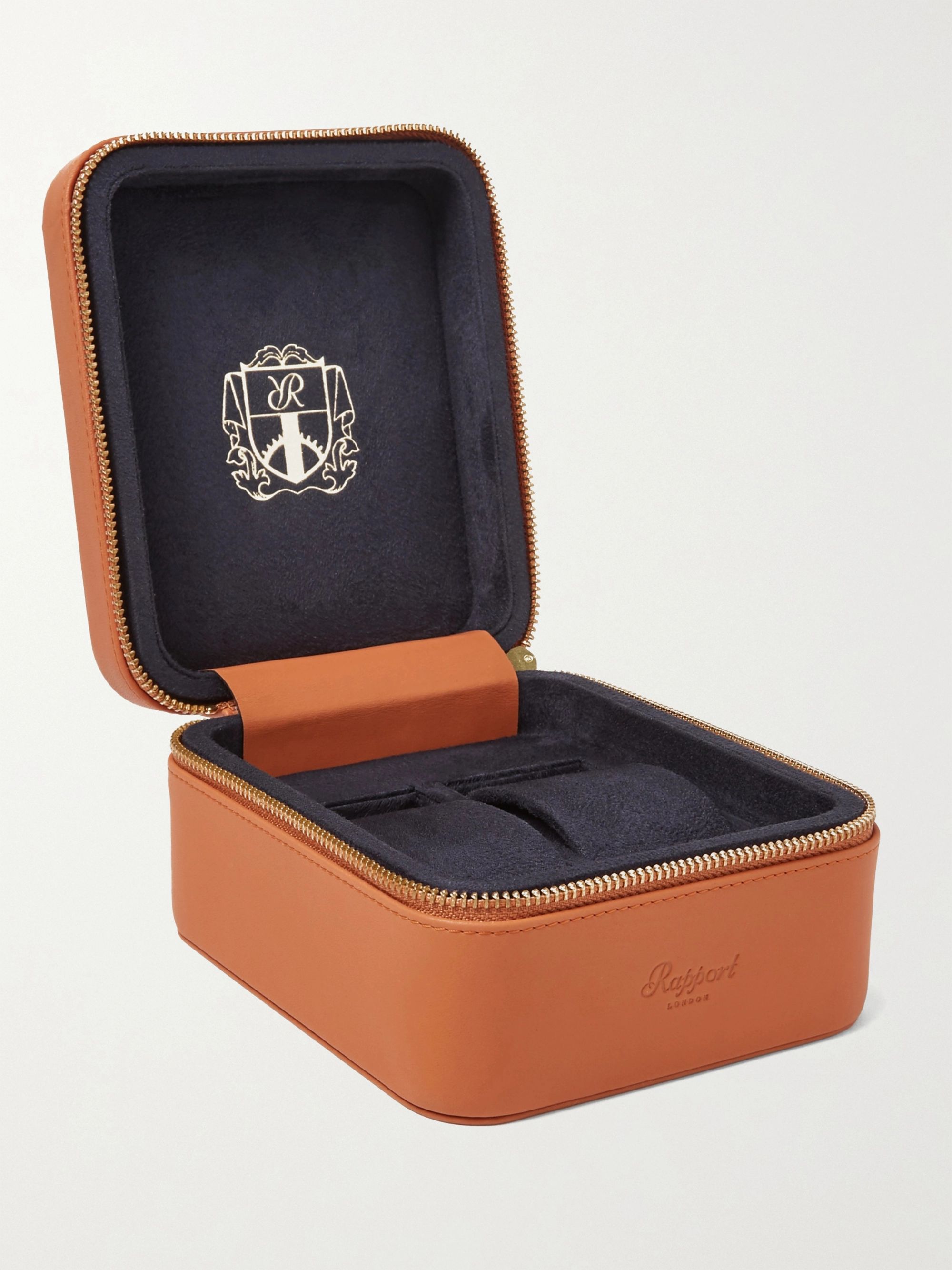 RAPPORT LONDON Hyde Park Zip-Around Leather Watch Box