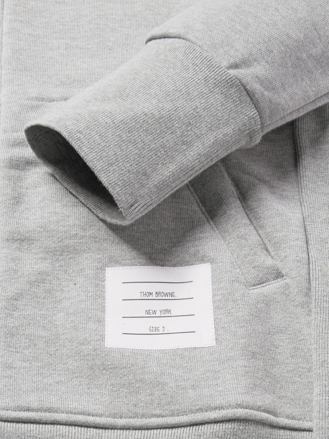 Thom Browne Mens Light Grey Striped Brand-patch Cotton-jersey Hoody In Gray