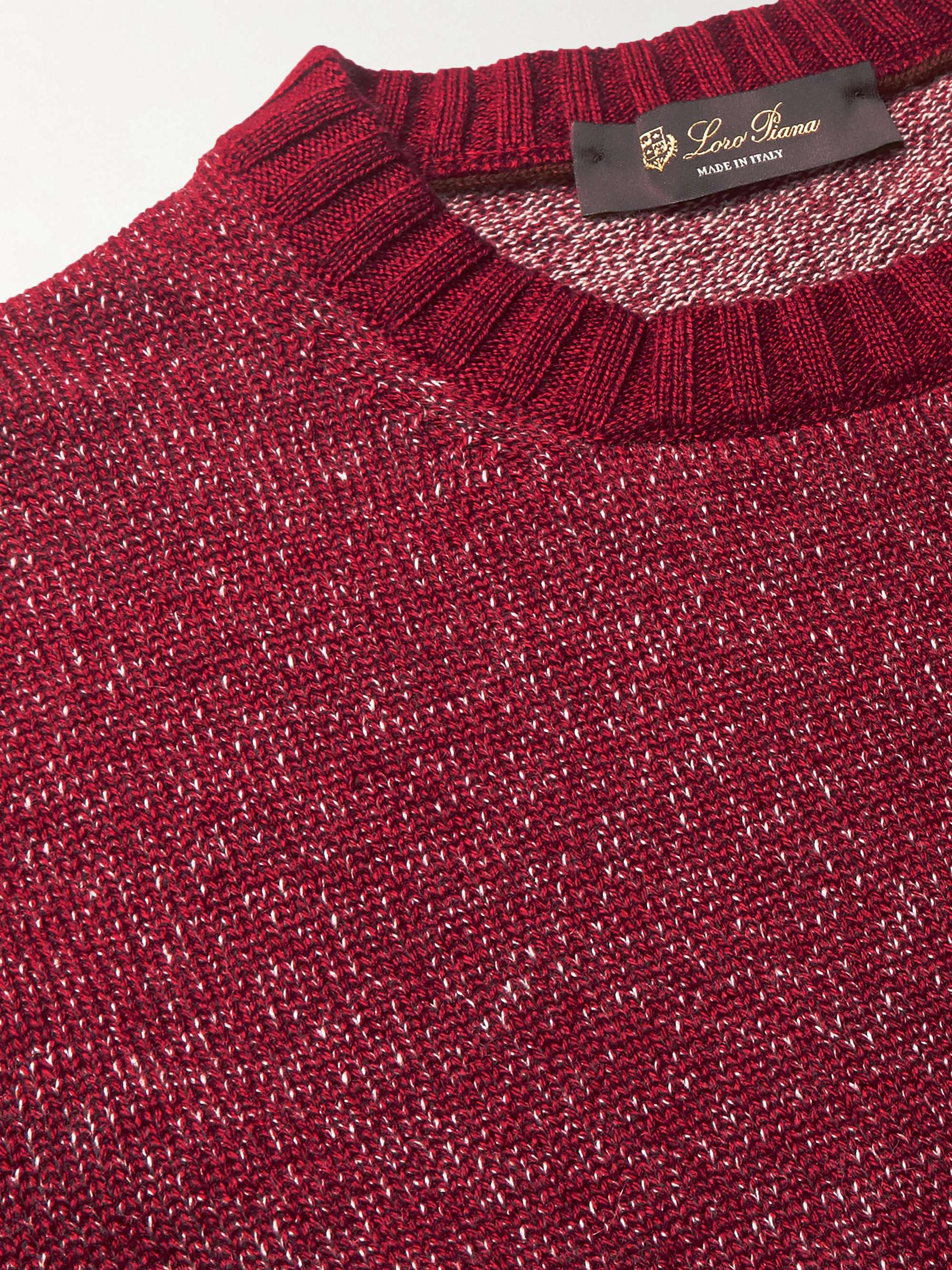 LORO PIANA Mélange Linen, Cashmere and Silk-Blend Sweater