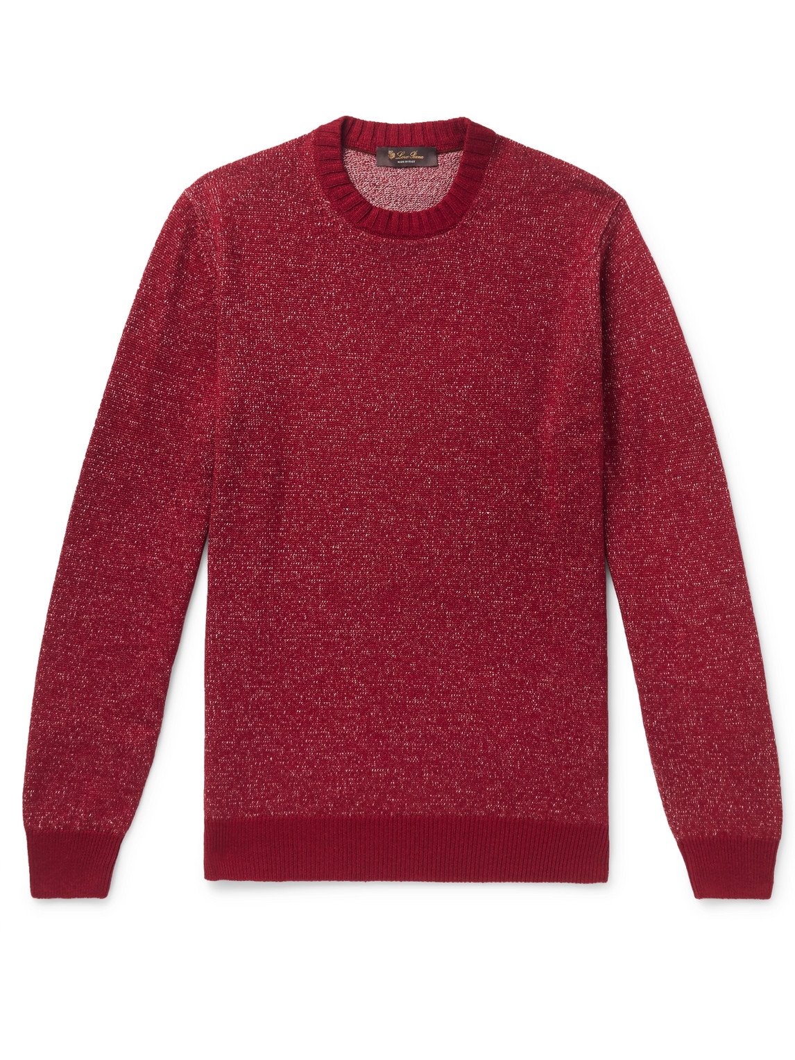 Loro Piana Mélange Linen, Cashmere And Silk-blend Sweater In Red