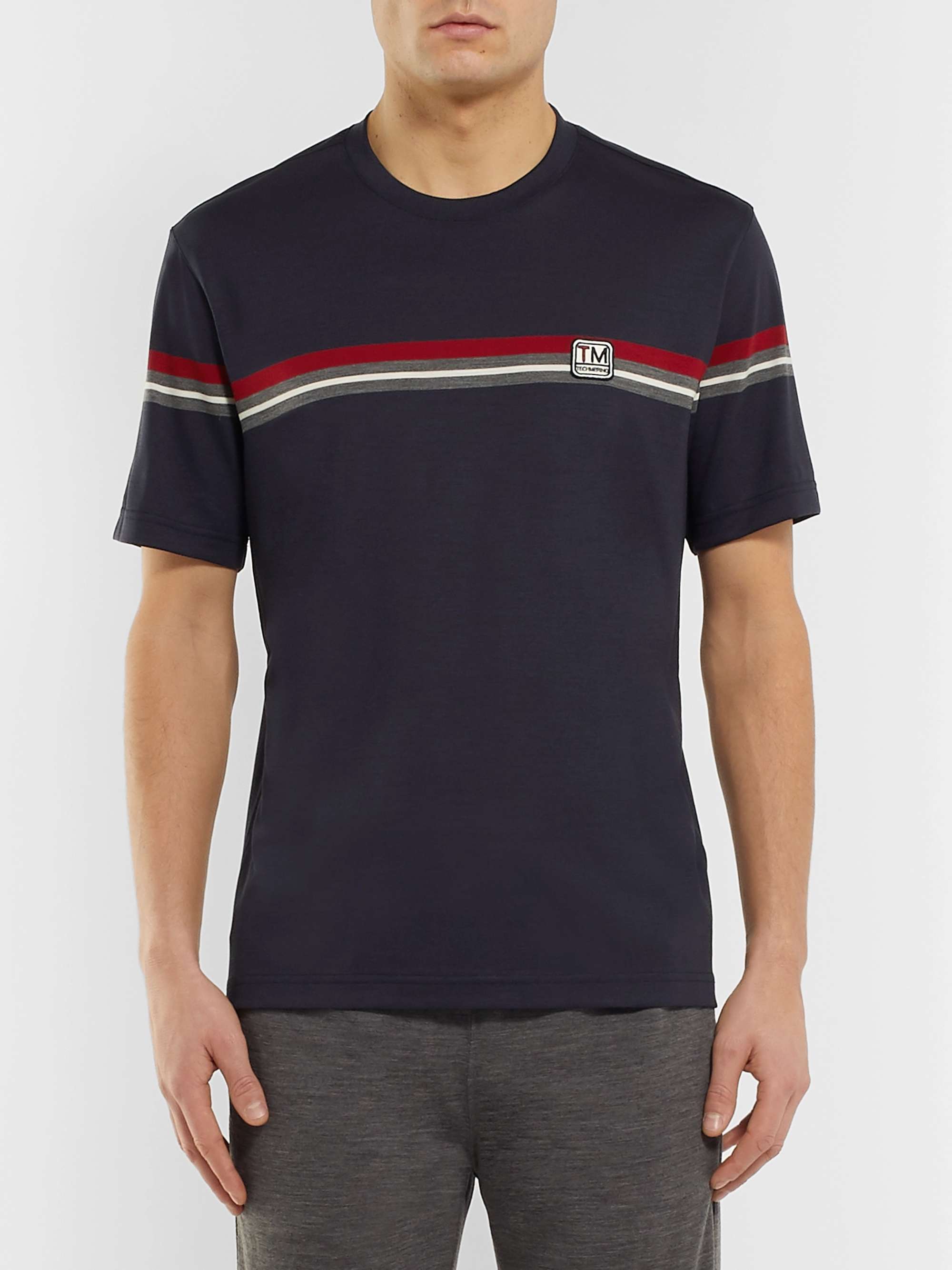 Z ZEGNA Striped TECHMERINO Wool T-Shirt