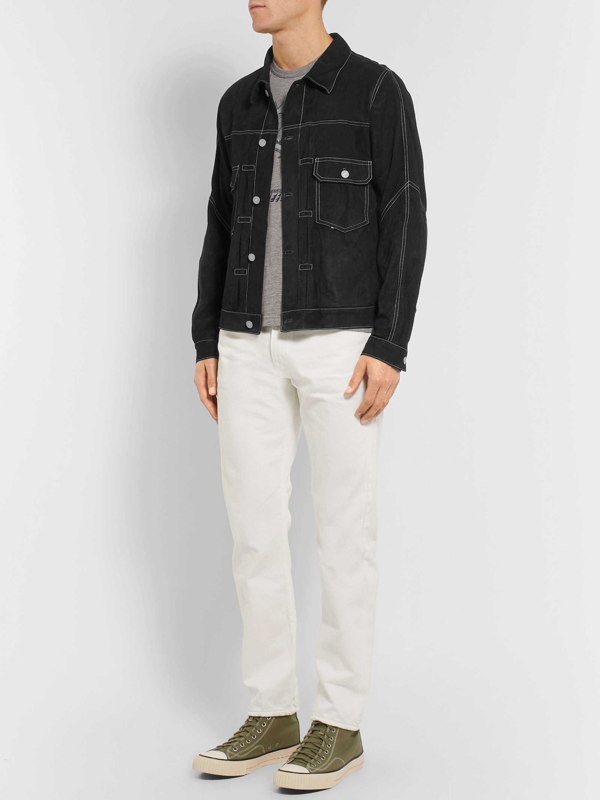 VISVIM Slim-Fit Suede Trucker Jacket for Men | MR PORTER