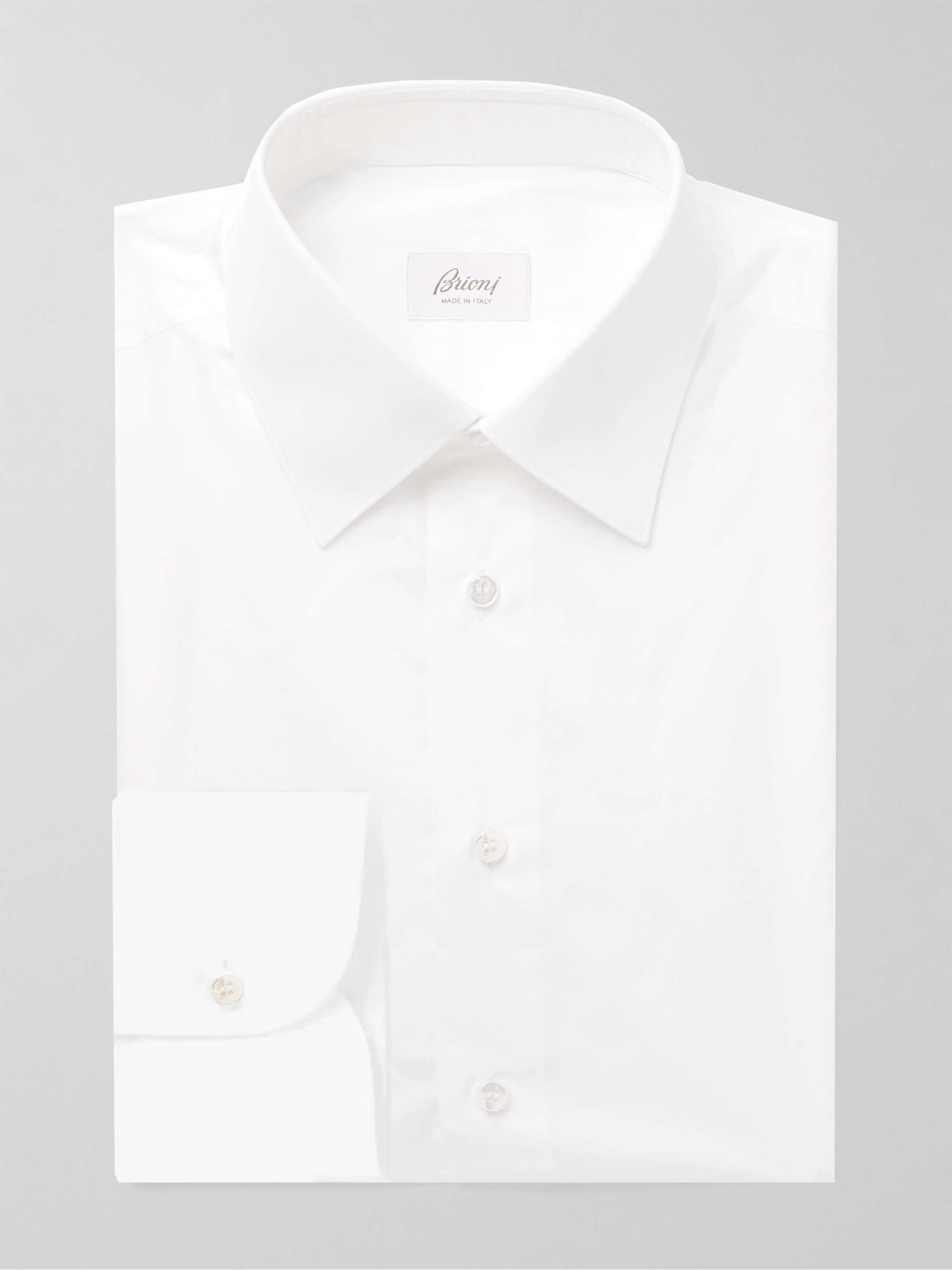 BRIONI White Cotton-Poplin Shirt
