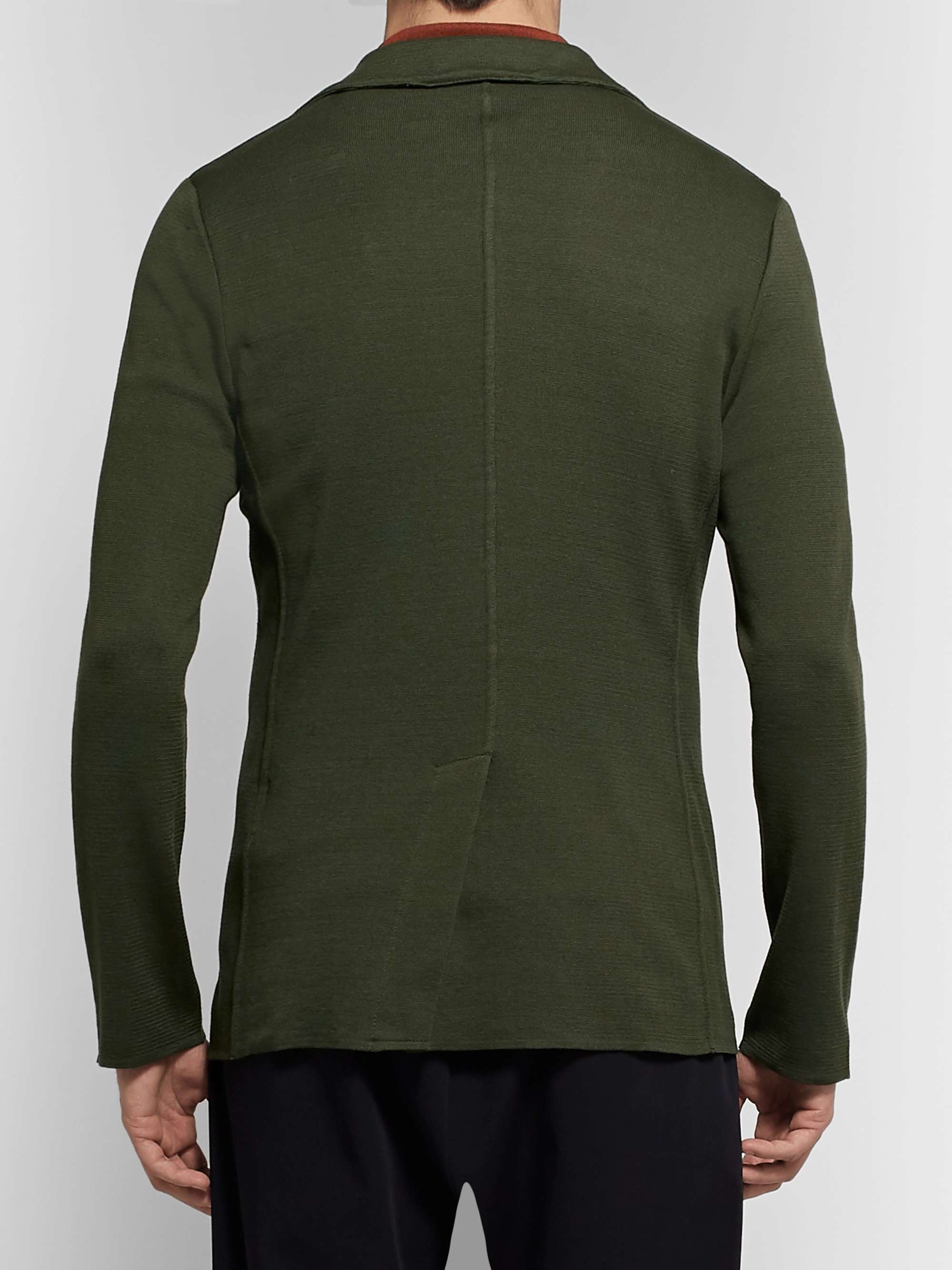 LARDINI Brown Slim-Fit Unstructured Cotton Blazer