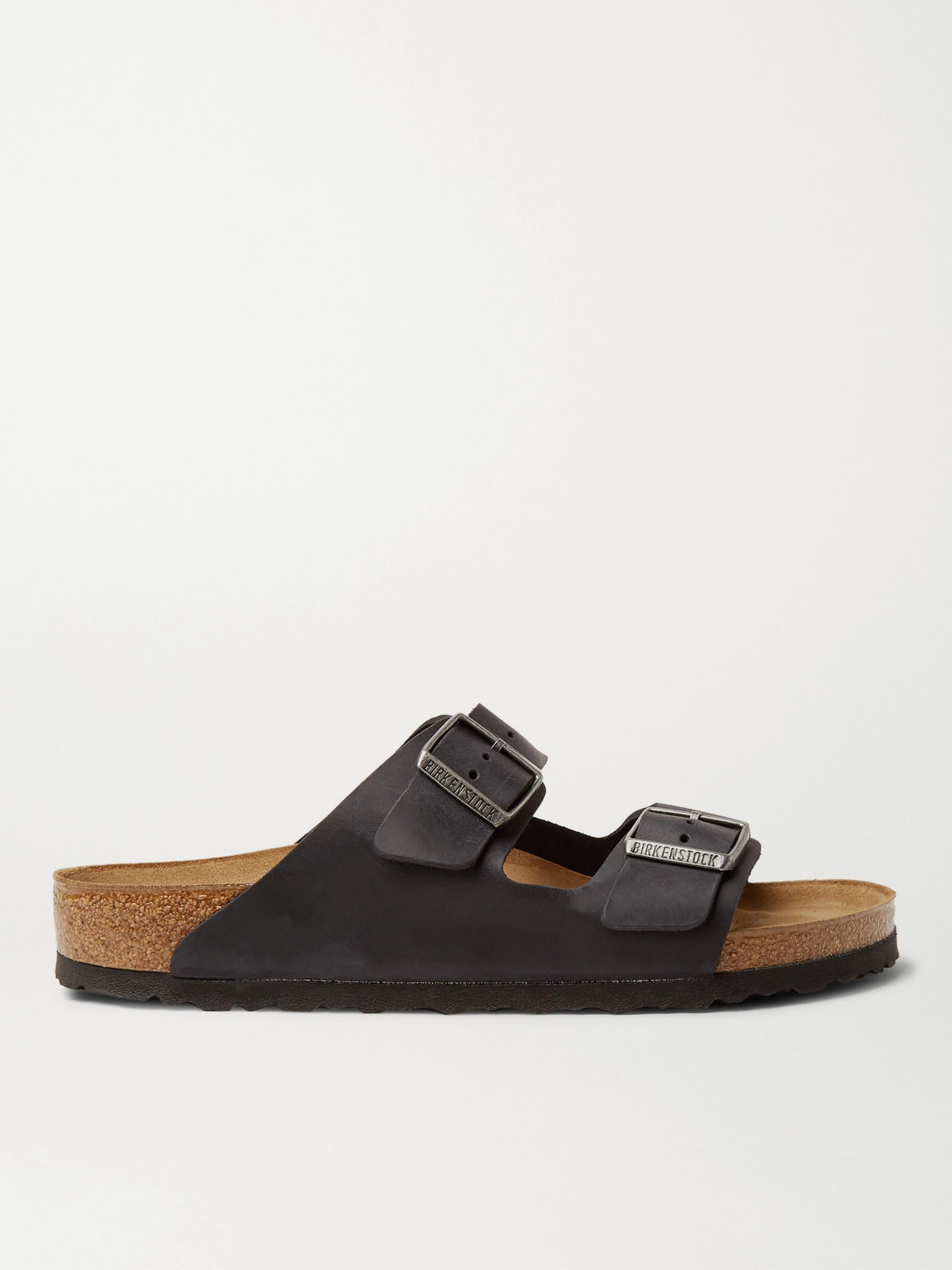 Shop Birkenstock Arizona Oiled-leather Sandals In Black