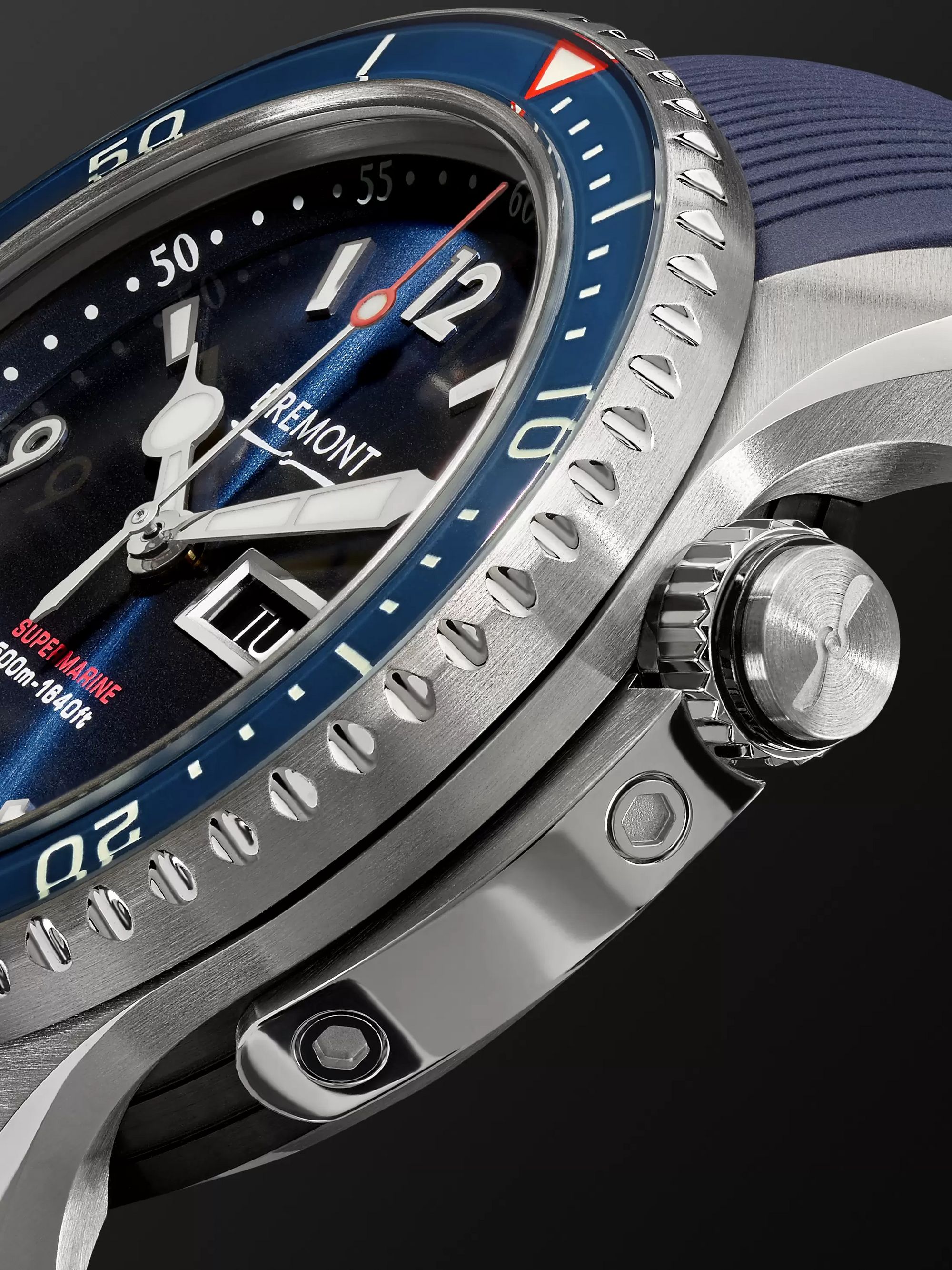 BREMONT Supermarine S500 Blue Automatic 43mm Stainless Steel and Rubber Watch, Ref. S500-BL-2018-R-S