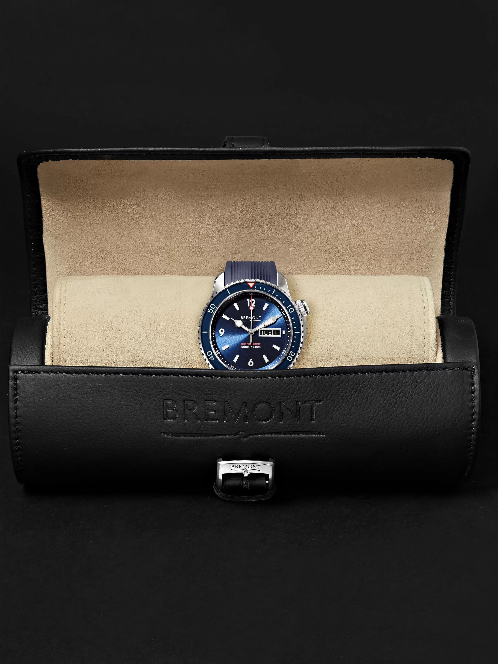 BREMONT Supermarine S500 Blue Automatic 43mm Stainless Steel and Rubber Watch, Ref. S500-BL-2018-R-S