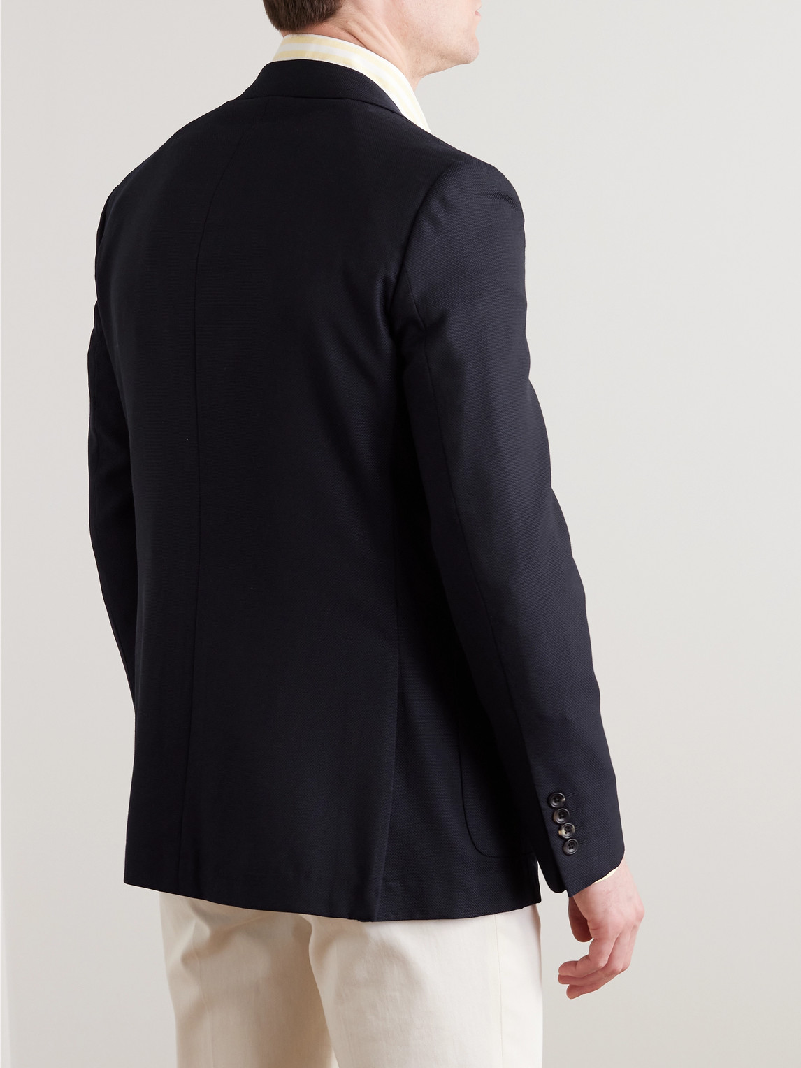 Shop Richard James Navy Spirit Slim-fit Wool-hopsack Blazer In Blue