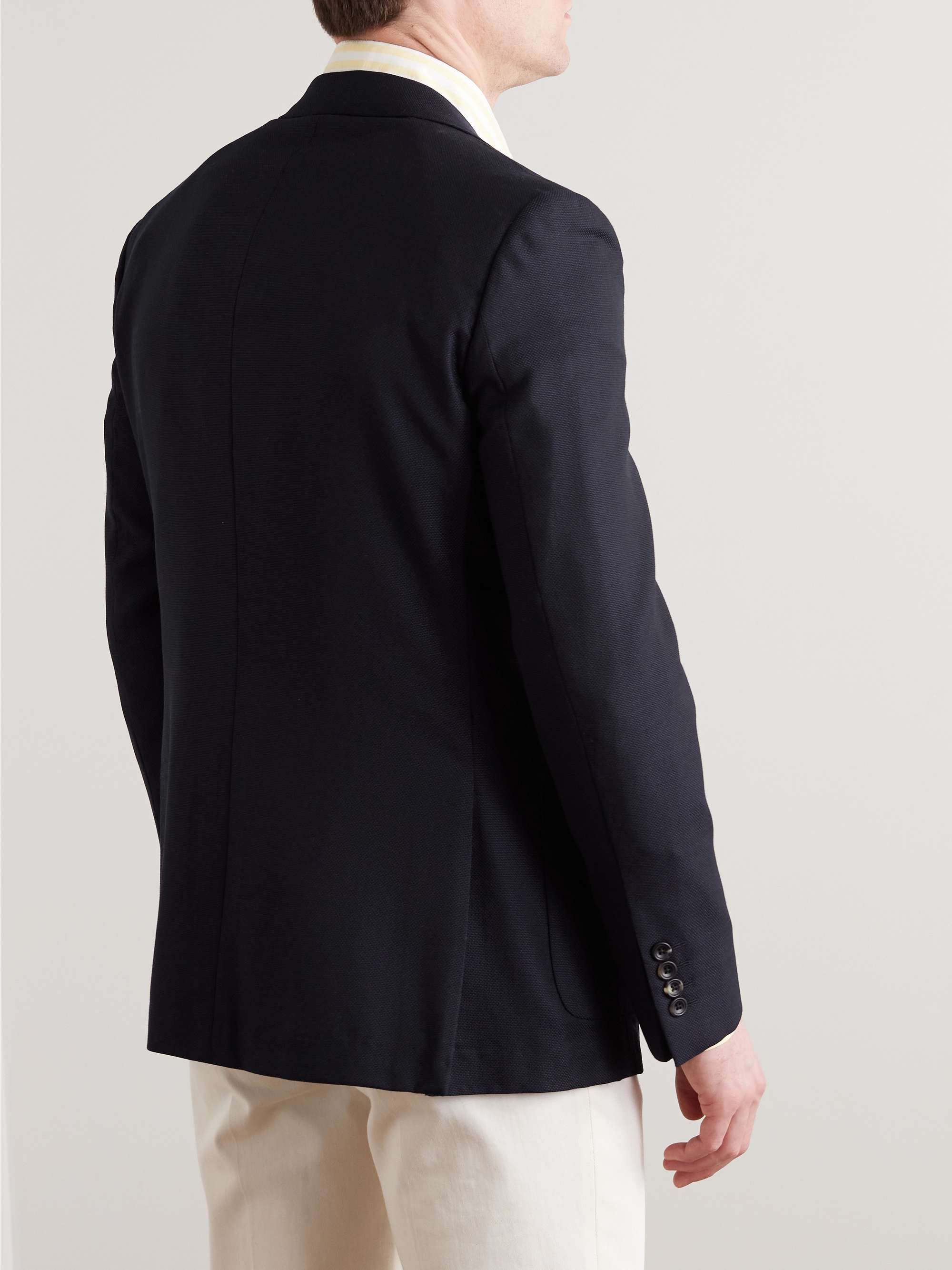 RICHARD JAMES Navy Spirit Slim-Fit Wool-Hopsack Blazer