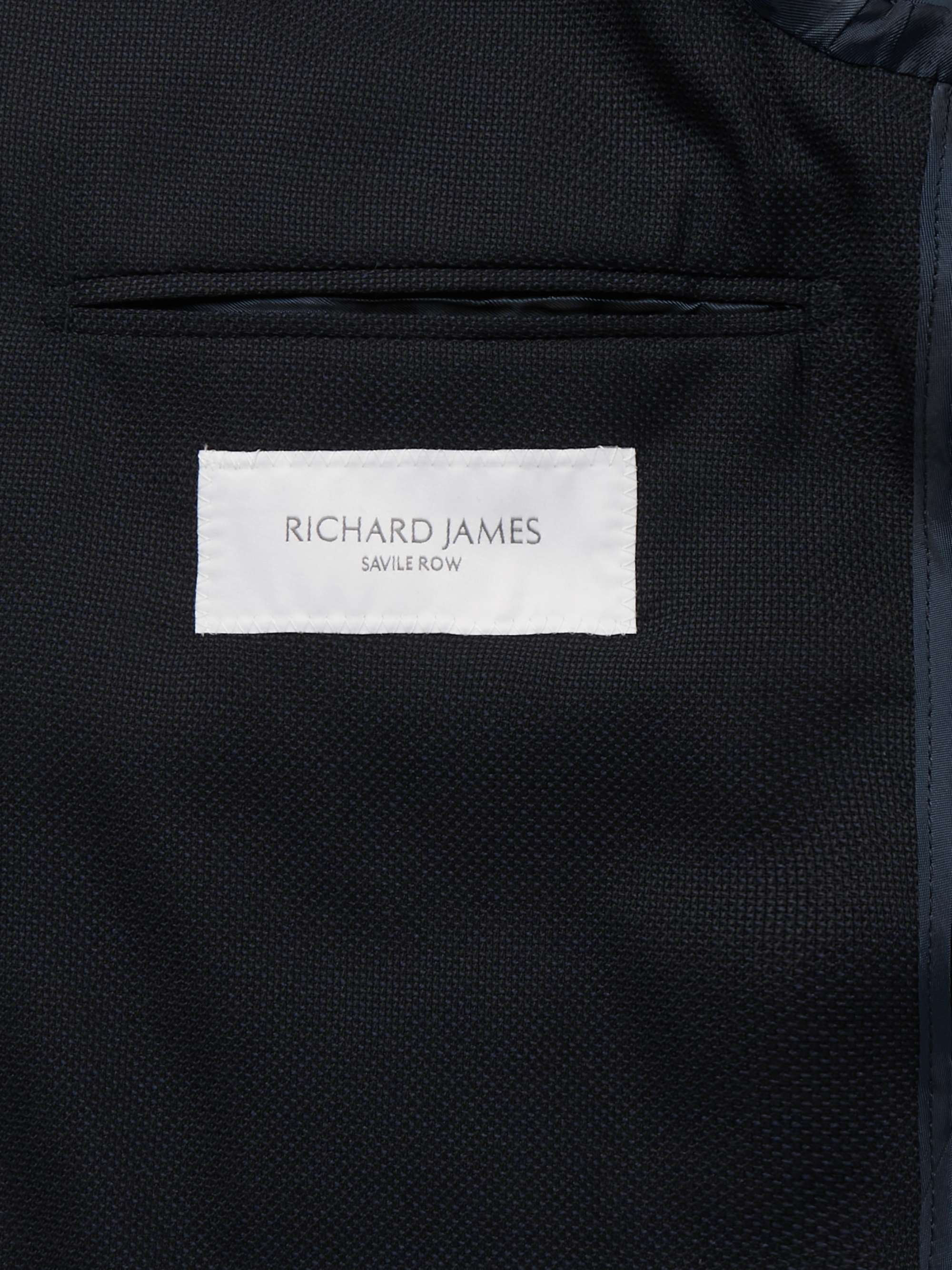 RICHARD JAMES Navy Spirit Slim-Fit Wool-Hopsack Blazer