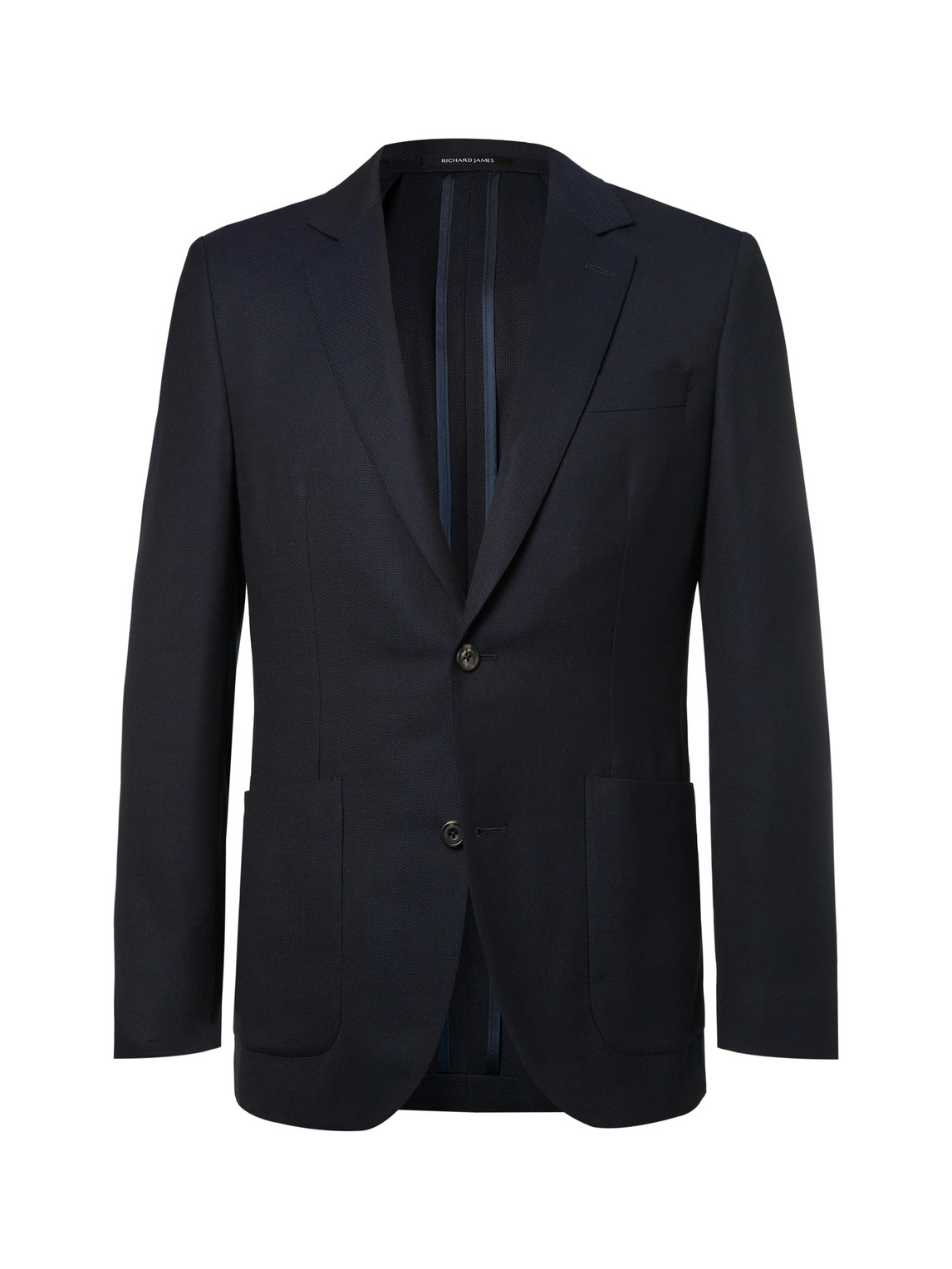 Richard James Navy Spirit Slim-fit Wool-hopsack Blazer In Blue