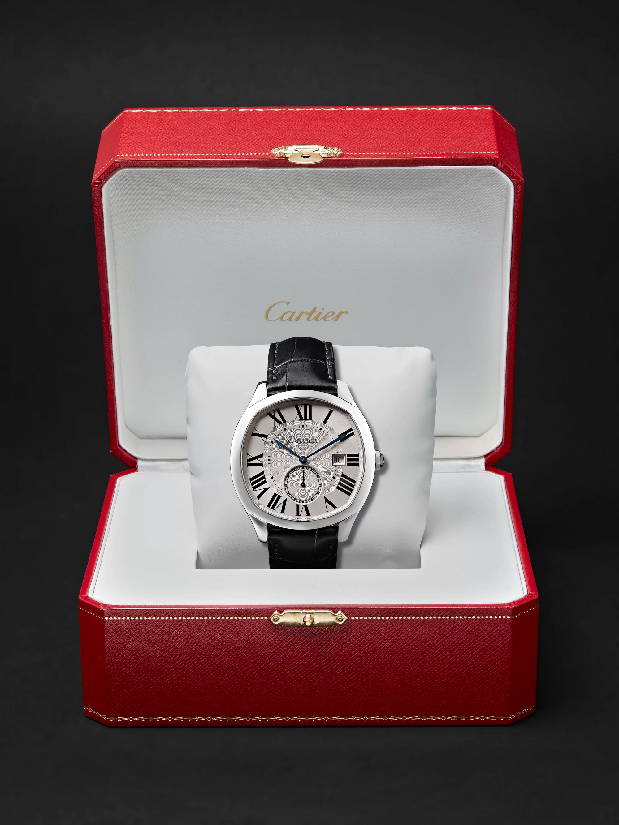 CARTIER Drive de Cartier Automatic 41mm Steel and Alligator Watch, Ref. No. CRWSNM0004
