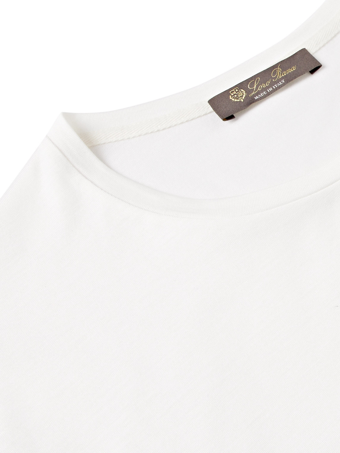 Shop Loro Piana Slim-fit Silk And Cotton-blend Jersey T-shirt In White